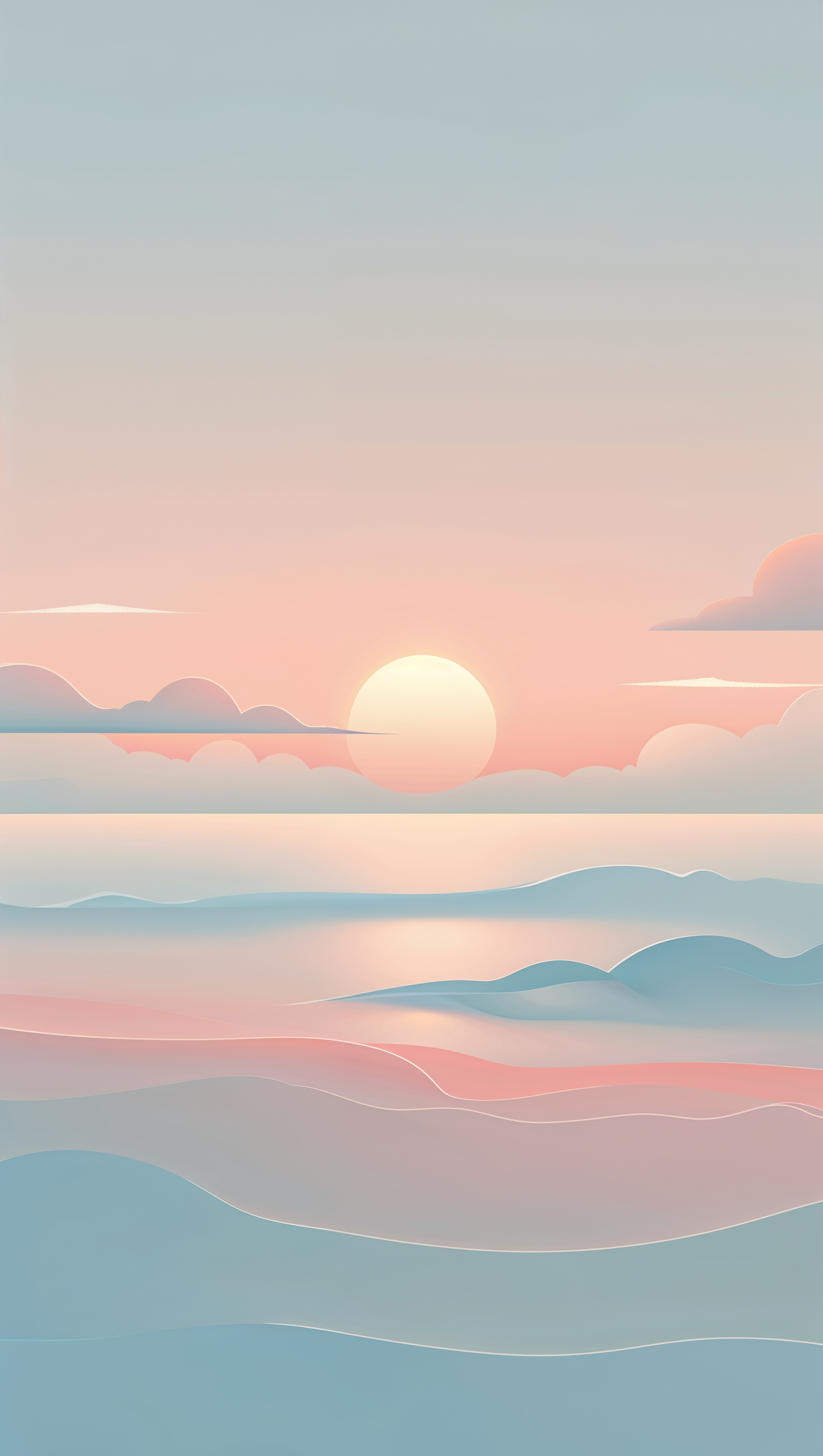 Minimalist sunrise scene, perfect for iPhone wallpaper