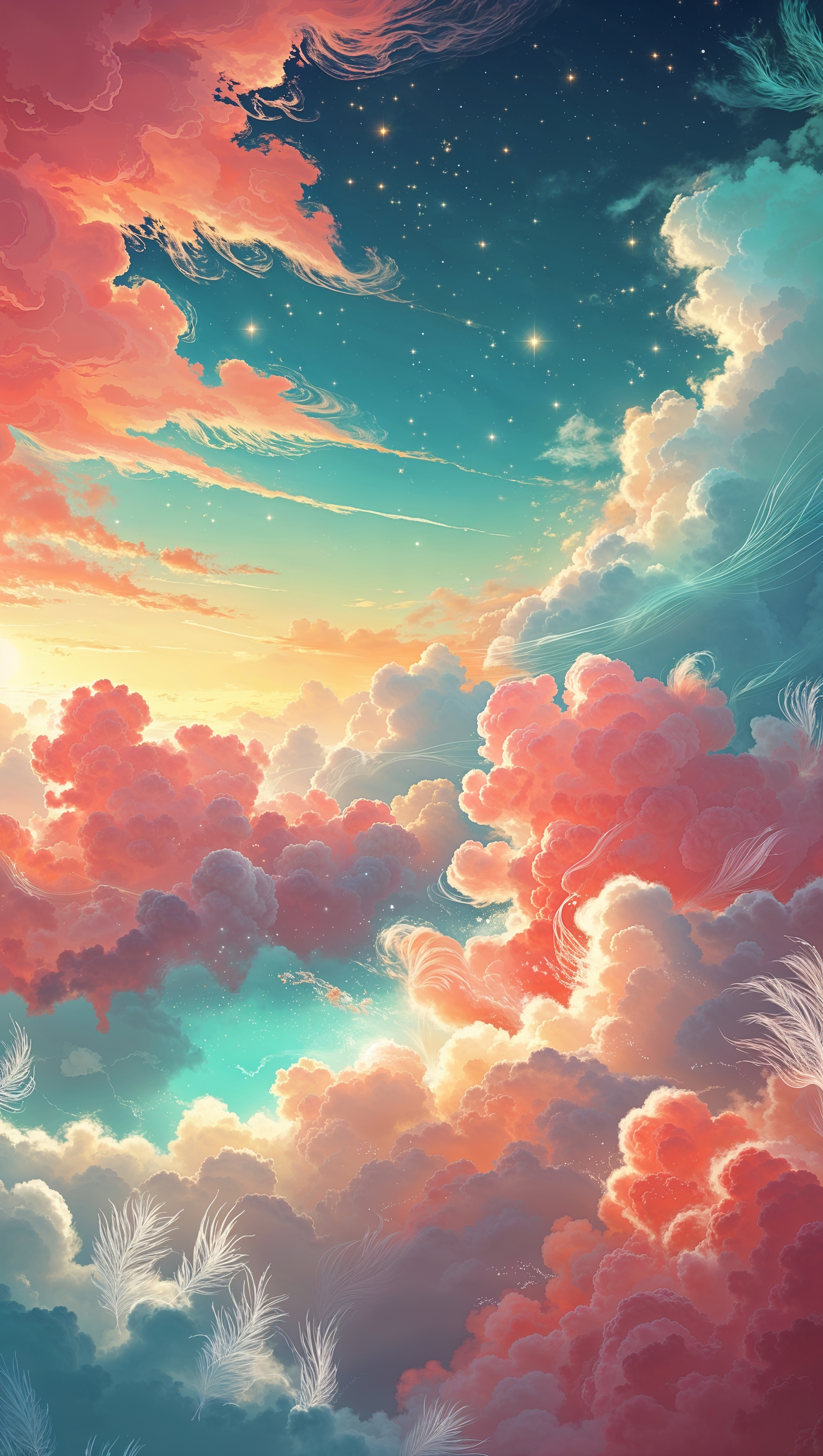 Fantasy colorful sky at sunrise