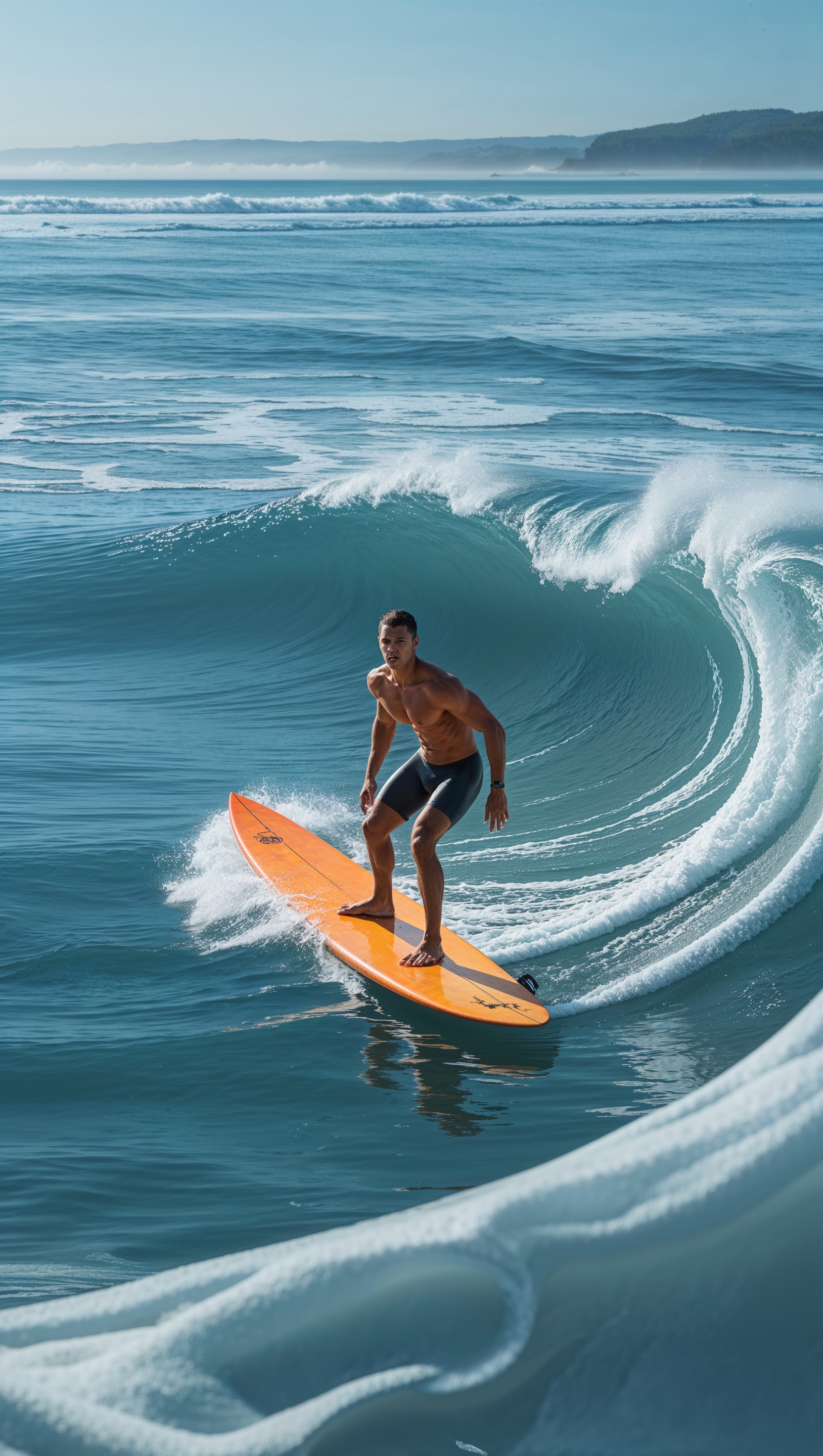 iPhone wallpaper with surfer on ocean waves
