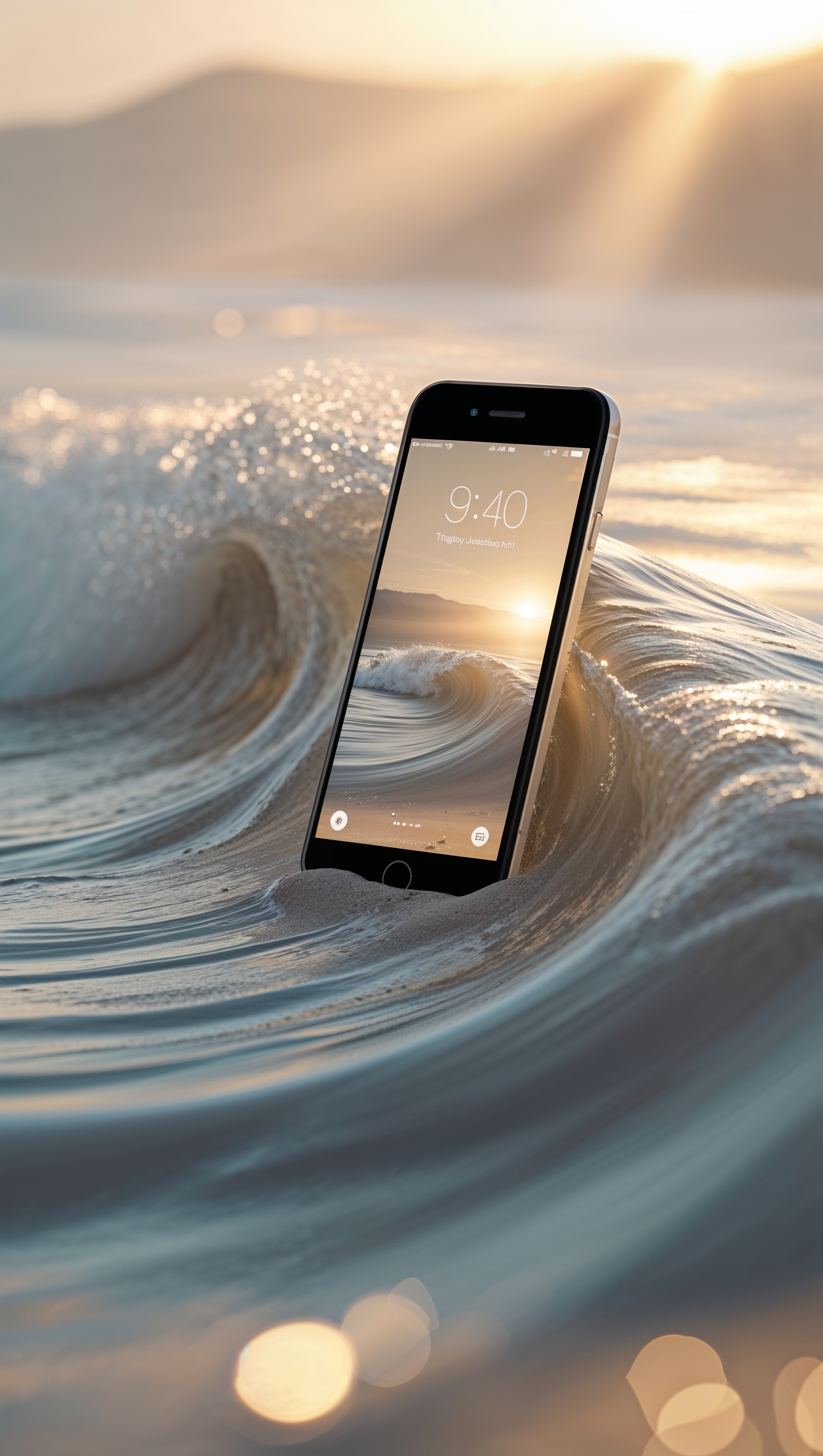iPhone surfing wallpaper with small waves