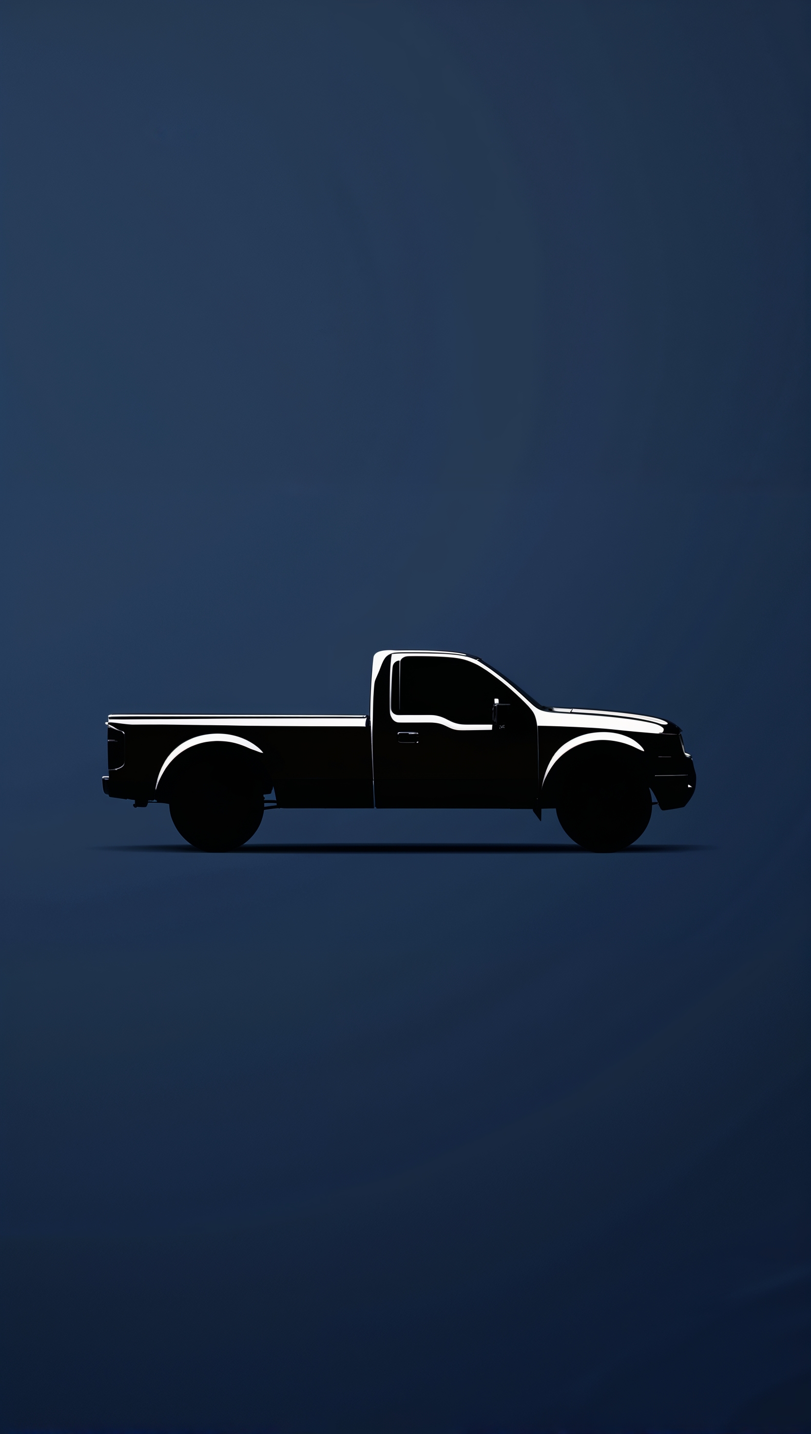 A minimalistic truck silhouette on a solid color background, iPhone wallpaper
