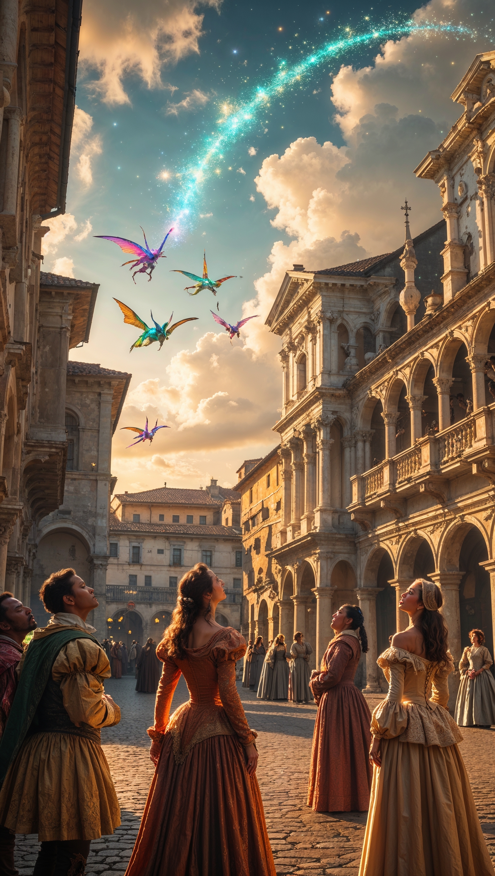 Fantasy scene of Italy during the Renaissance