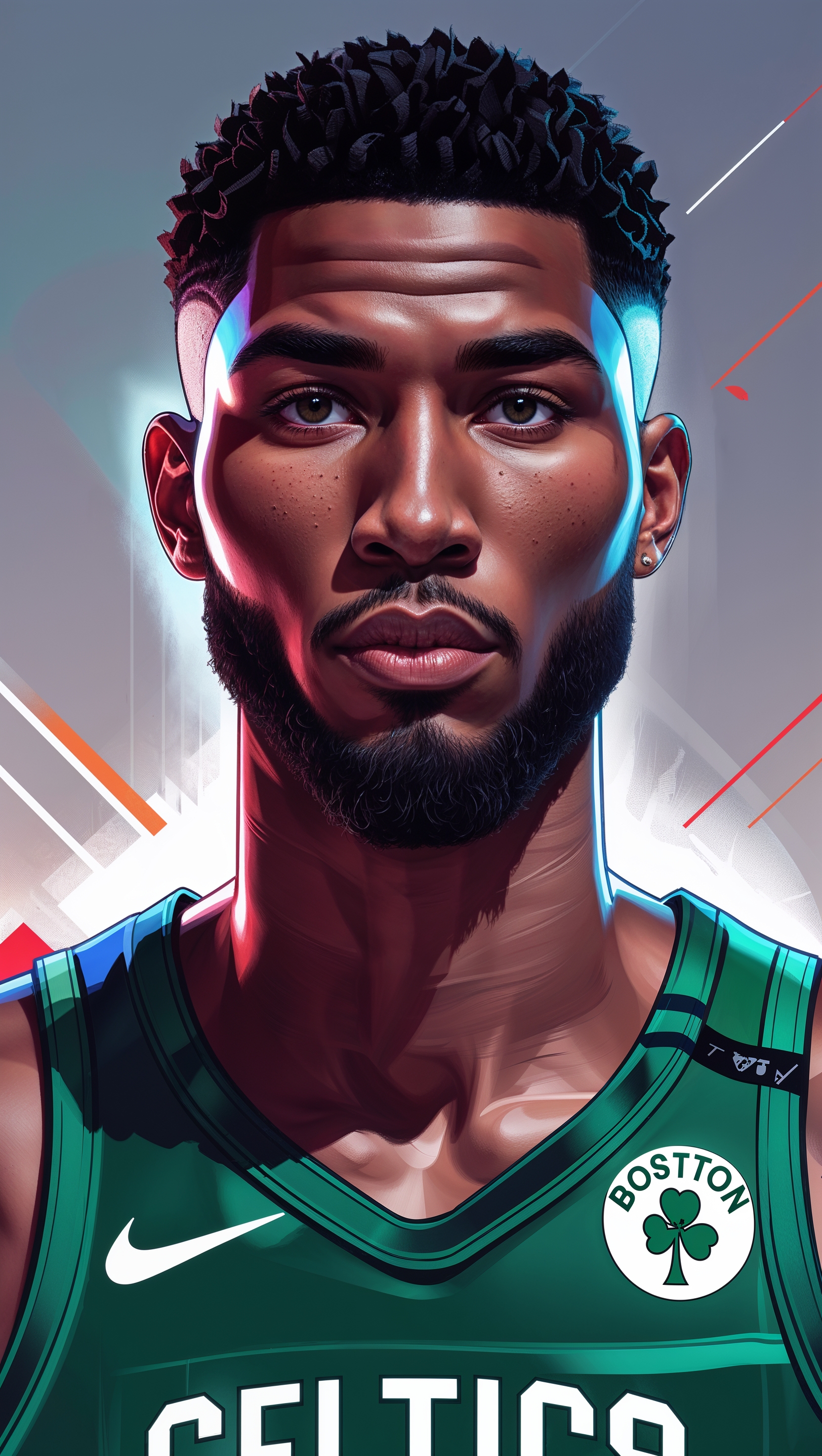 Digital graphic portrait of Jayson Tatum