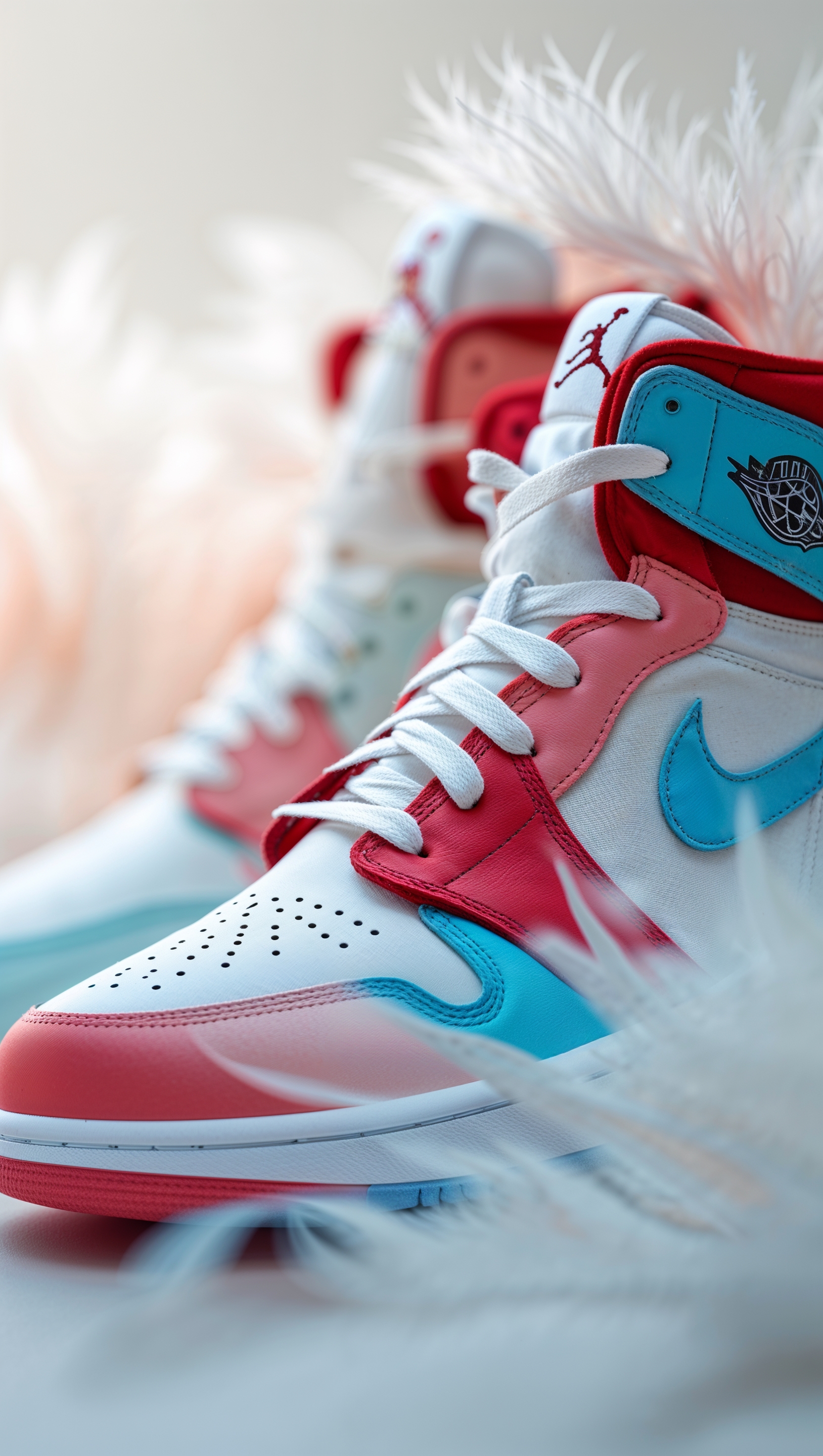 Jordan shoes in the desert with sand dunes and sunset