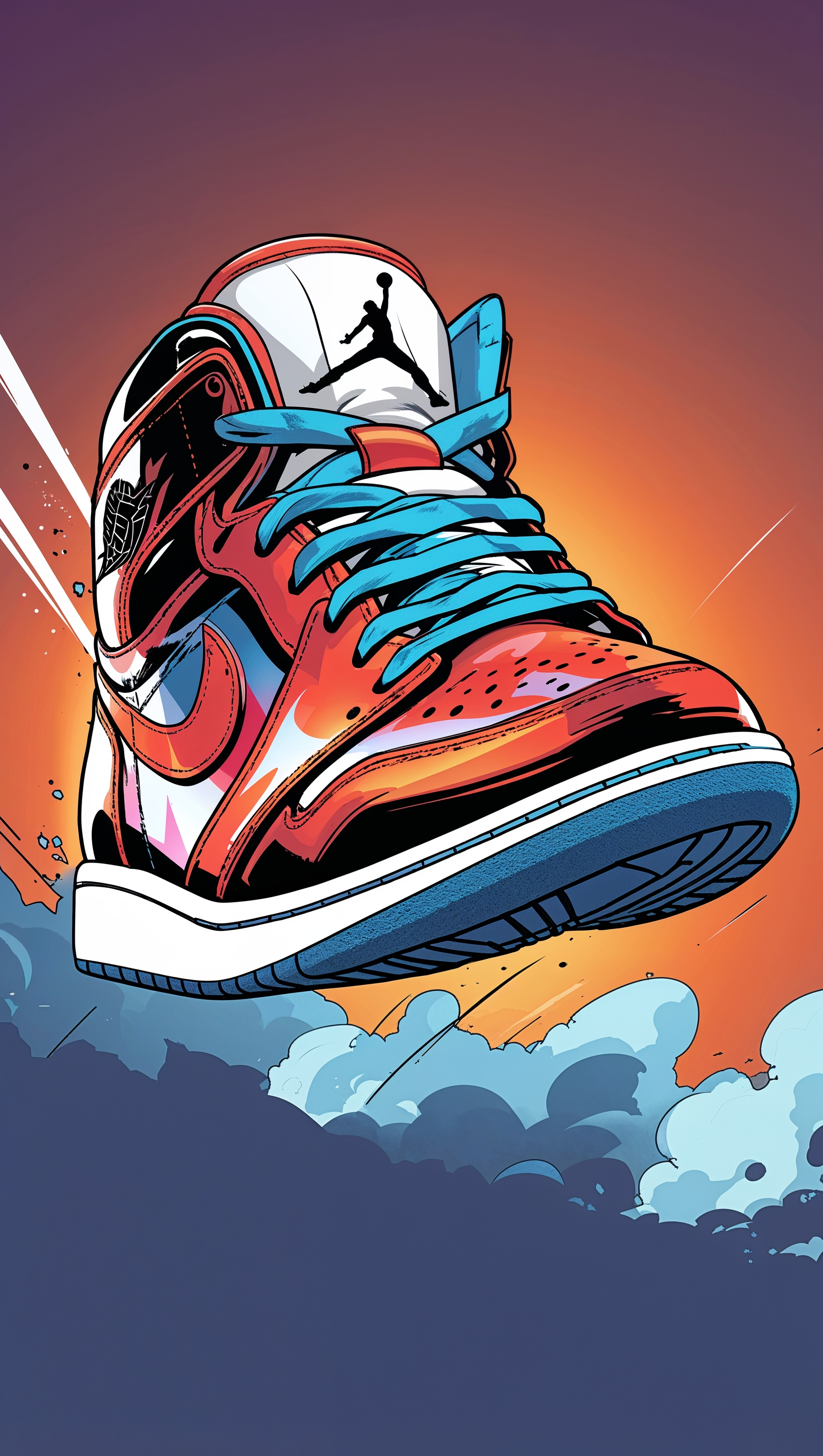 Comic book style Jordan shoes wallpaper
