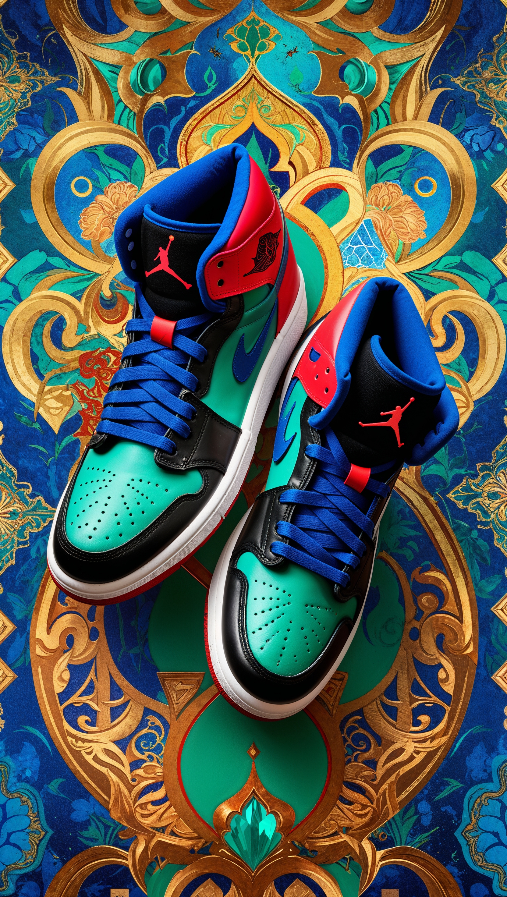 Jordan shoes with oriental or Islamic pattern background