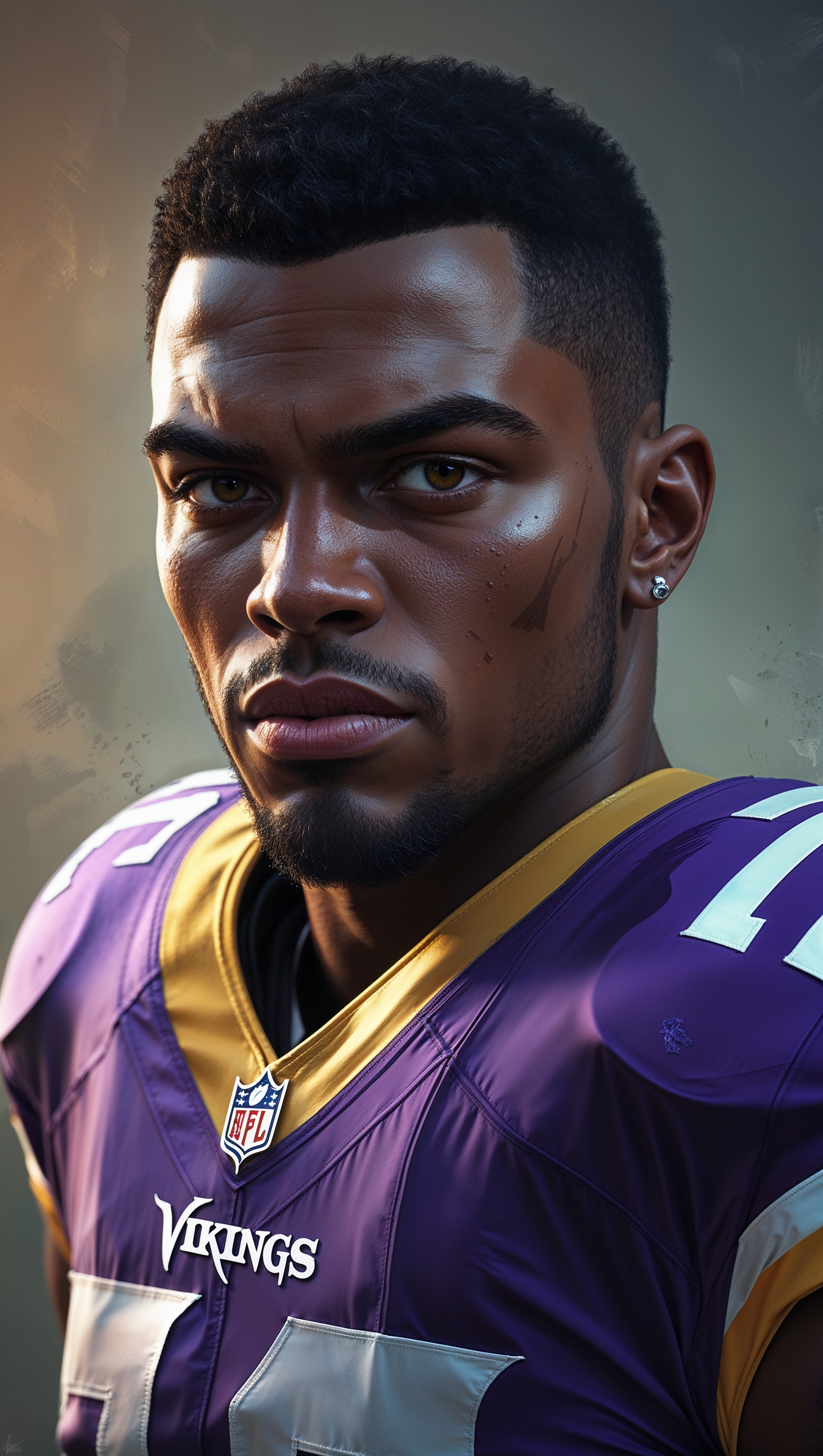 Realistic digital painting of Justin Jefferson