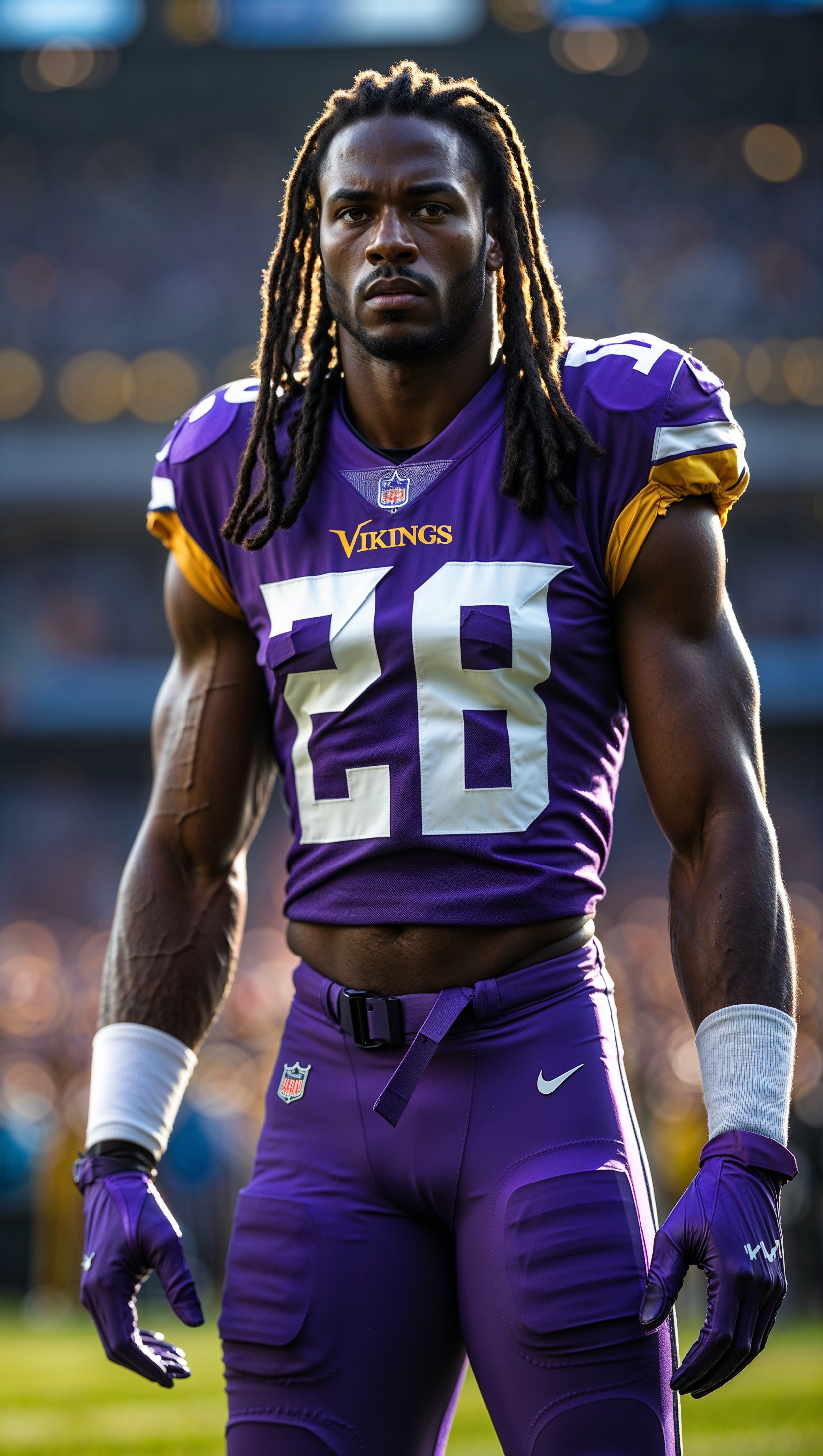 Justin Jefferson focused before the game starts