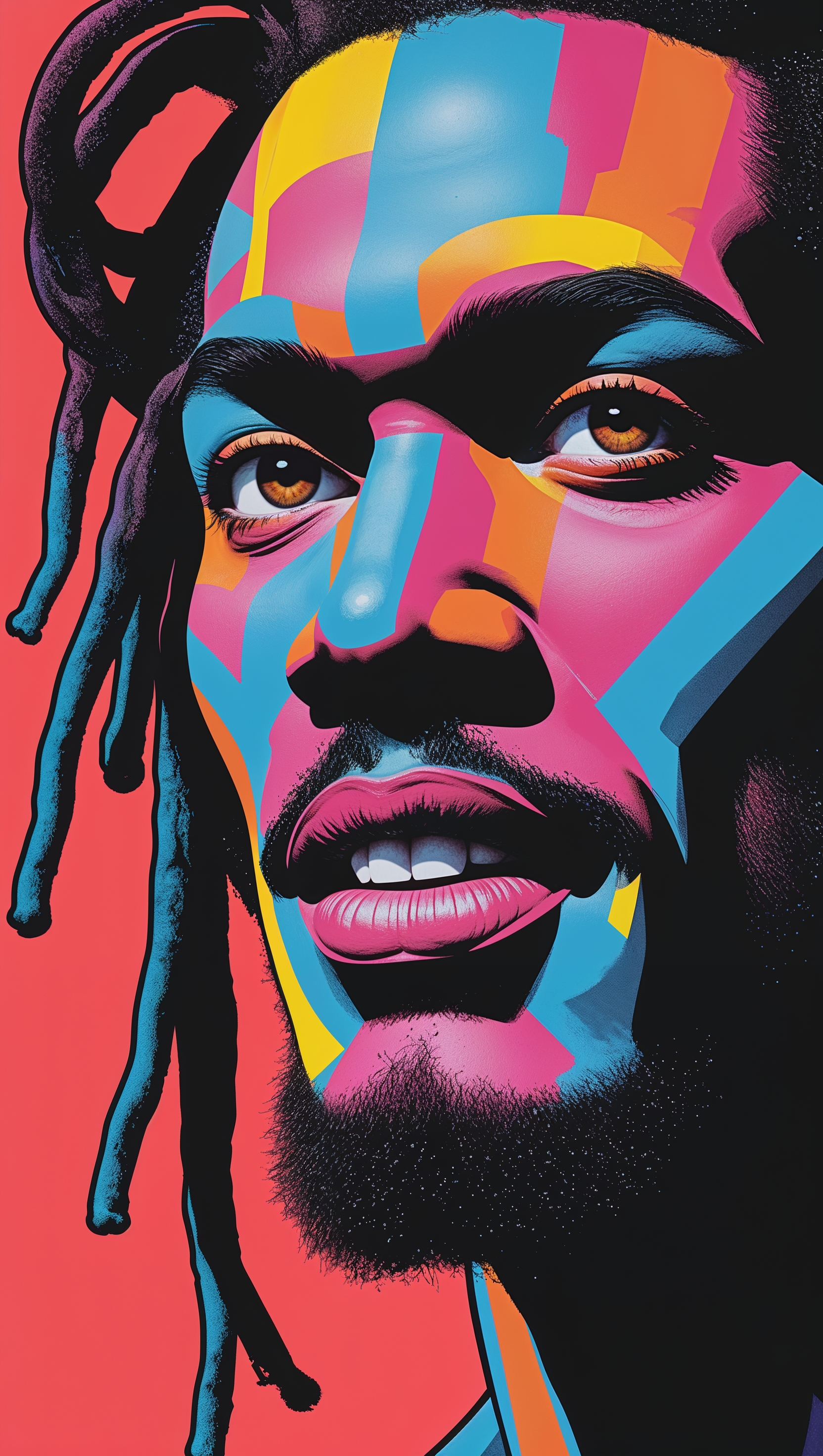 Pop art-style wallpaper of Justin Jefferson’s face