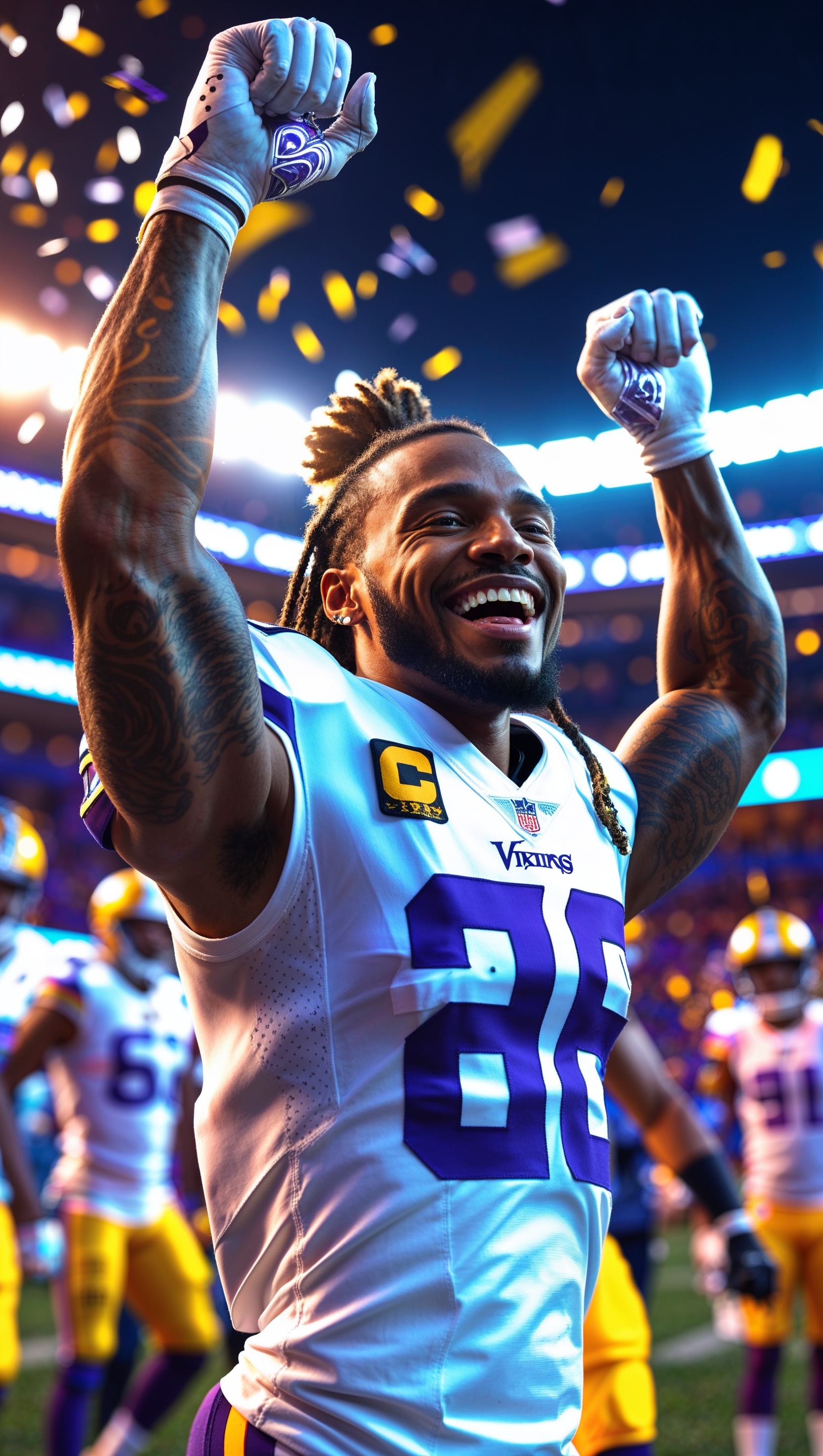 Justin Jefferson celebrating after a touchdown catch