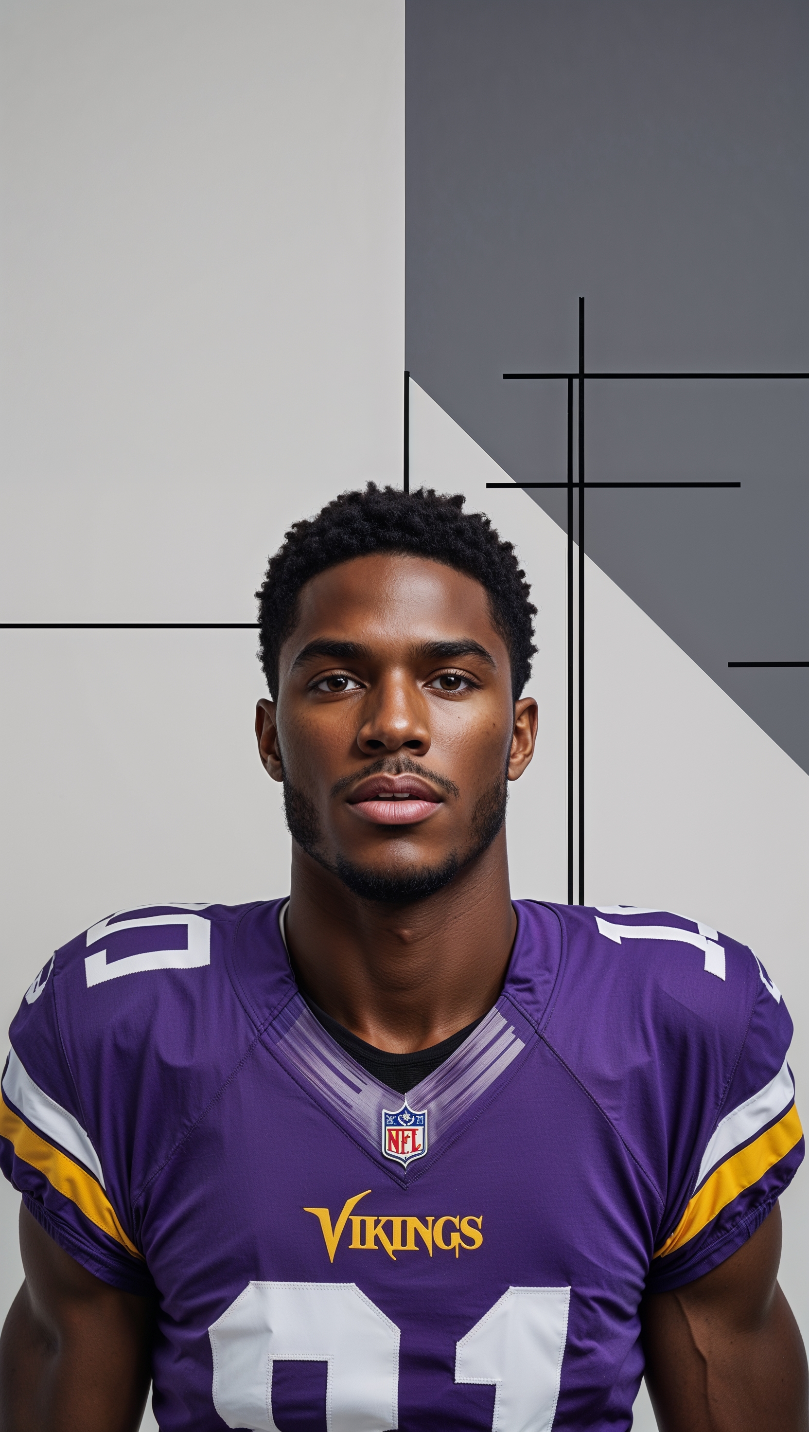 Justin Jefferson minimalist wallpaper with geometric lines