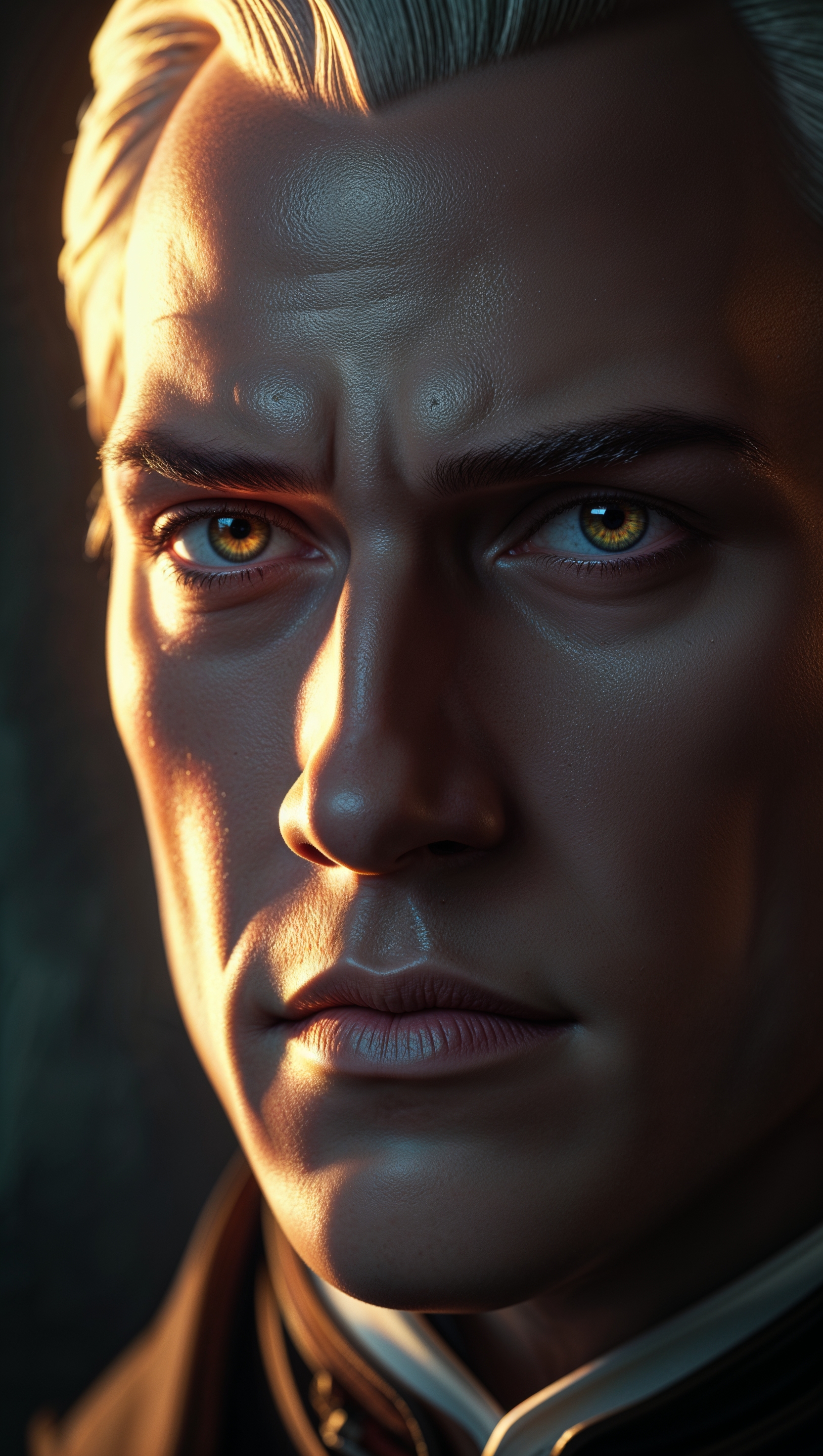Close-up of Justin Jefferson’s face with cinematic lighting effect