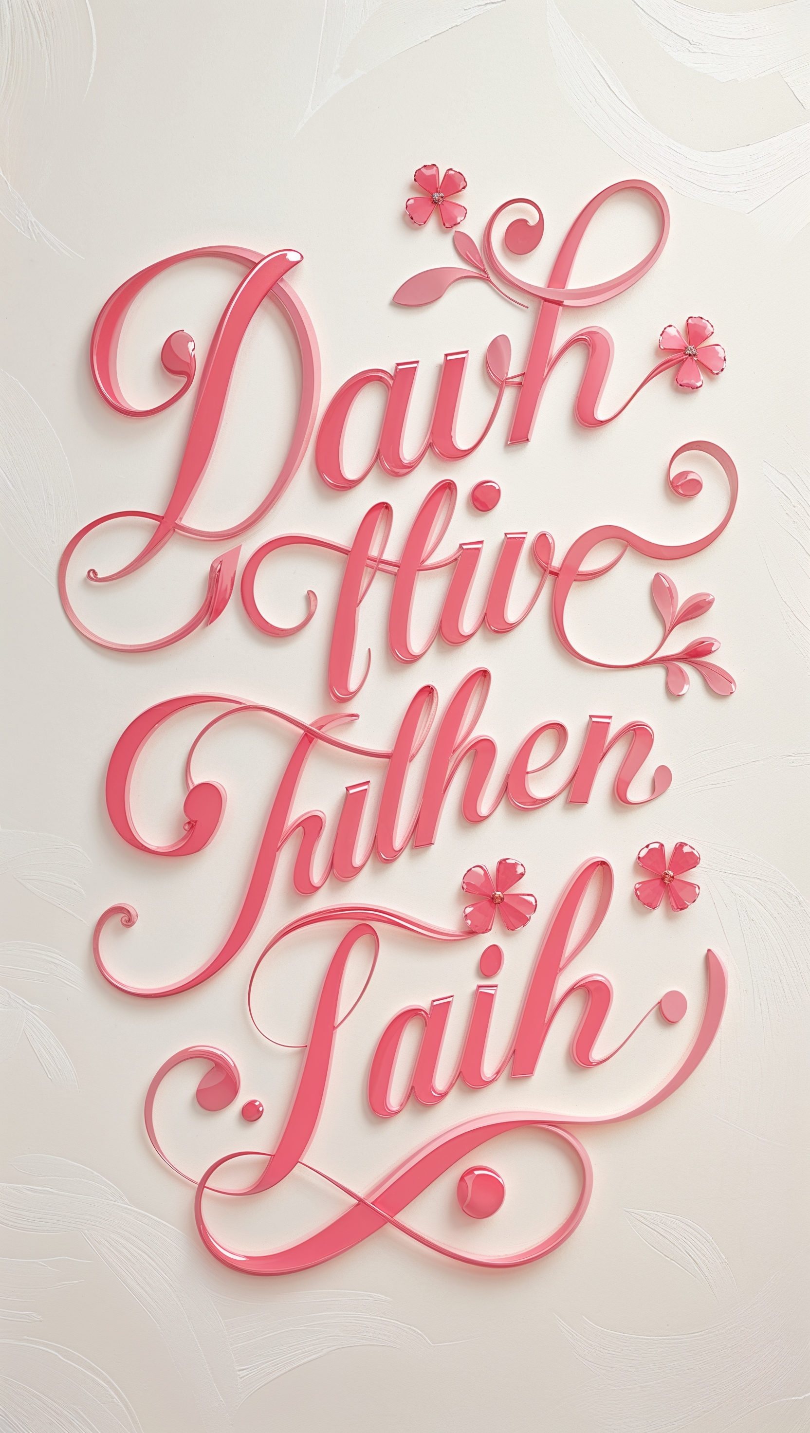 Inspirational quote in a fancy font on wallpaper, in the Kate Spade spirit