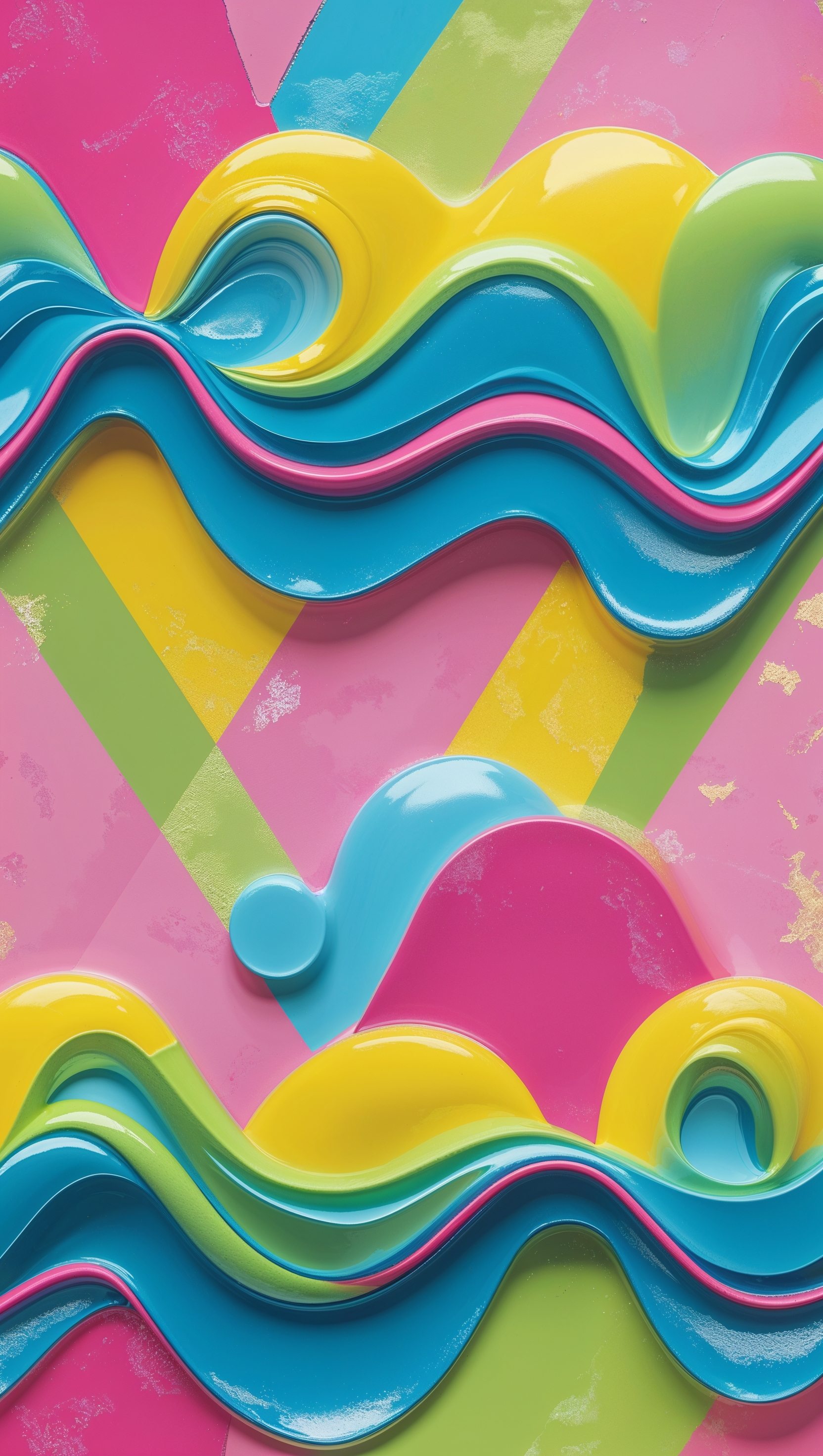 Rainbow-colored wallpaper with clean, minimal lines in modern Kate Spade style