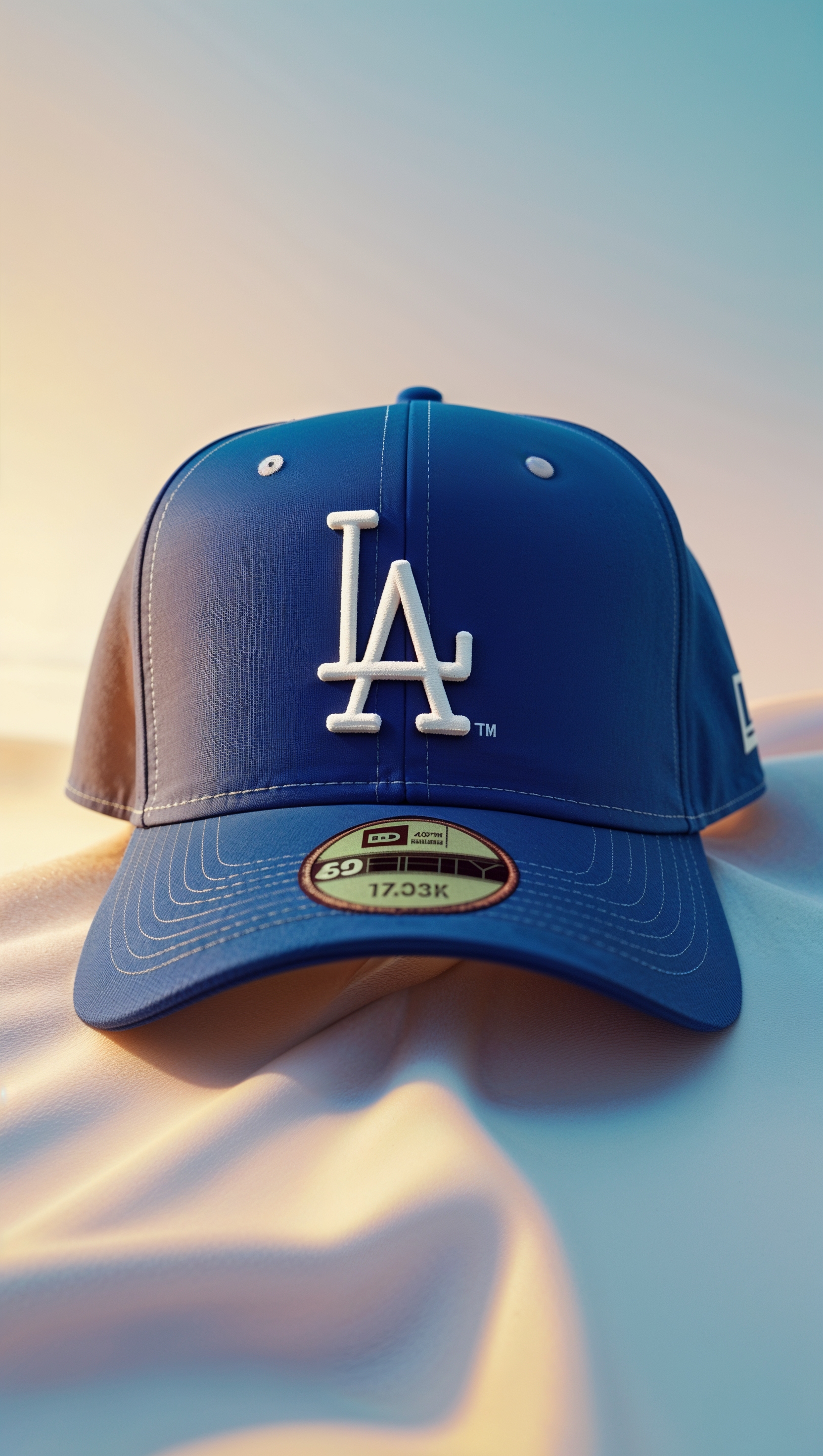 iPhone wallpaper with classic LA Dodgers cap