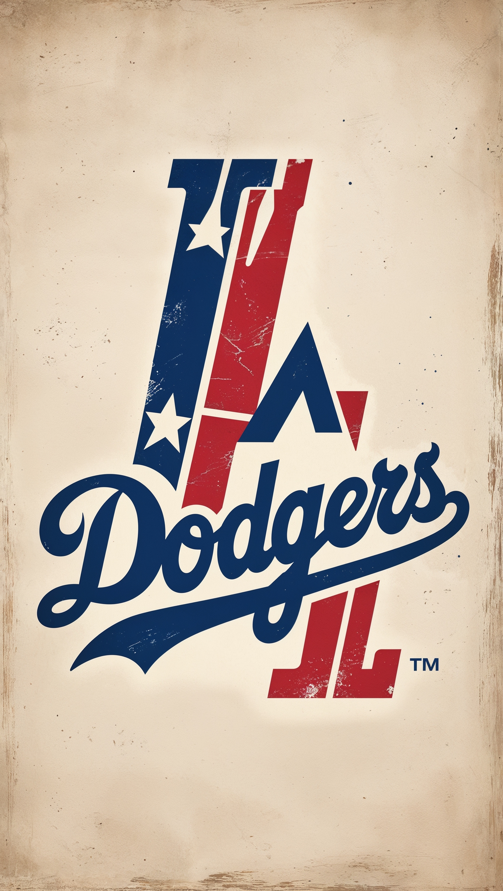 Traditional American-style design of LA Dodgers logo