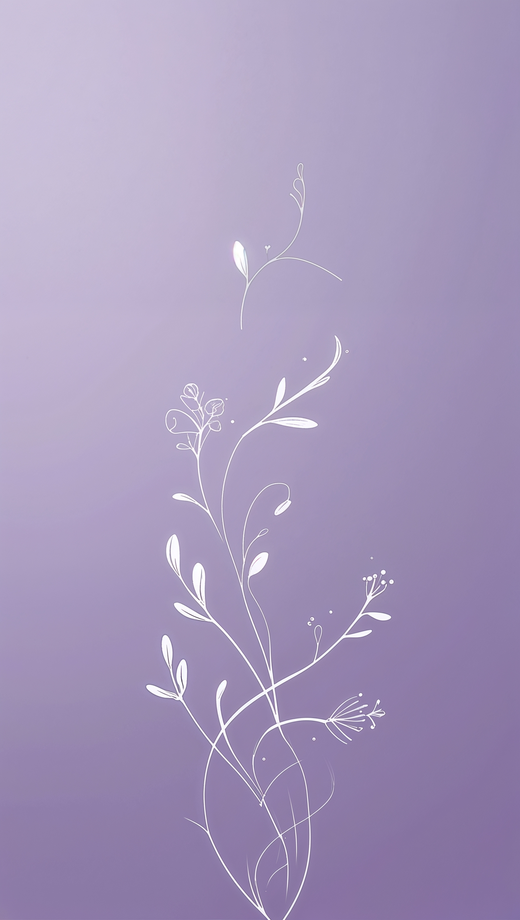 iPhone wallpaper with lavender and simple line art drawing