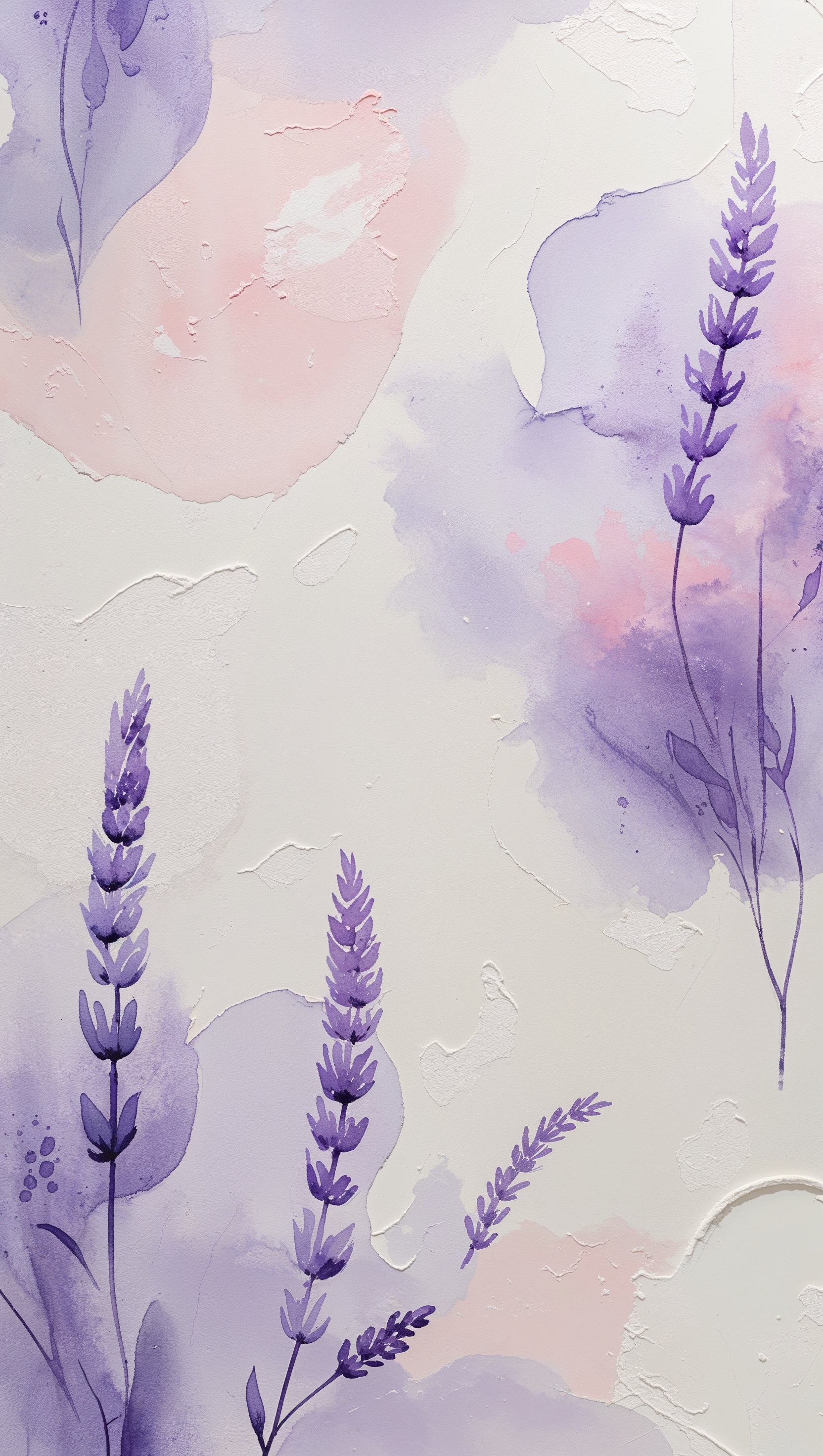 artistic wallpaper with watercolor lavender patterns