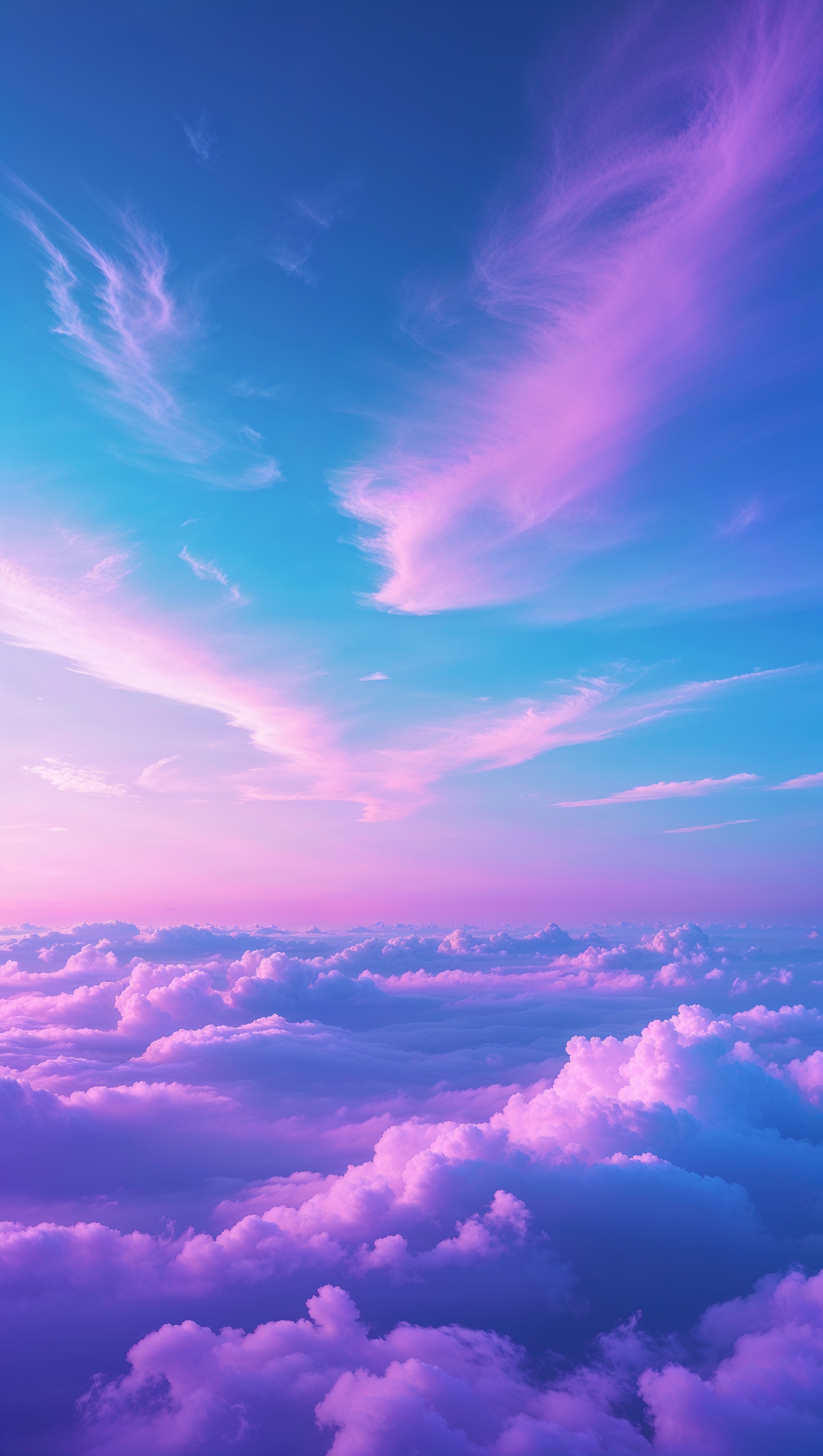 iPhone wallpaper with lavender and bright blue sky