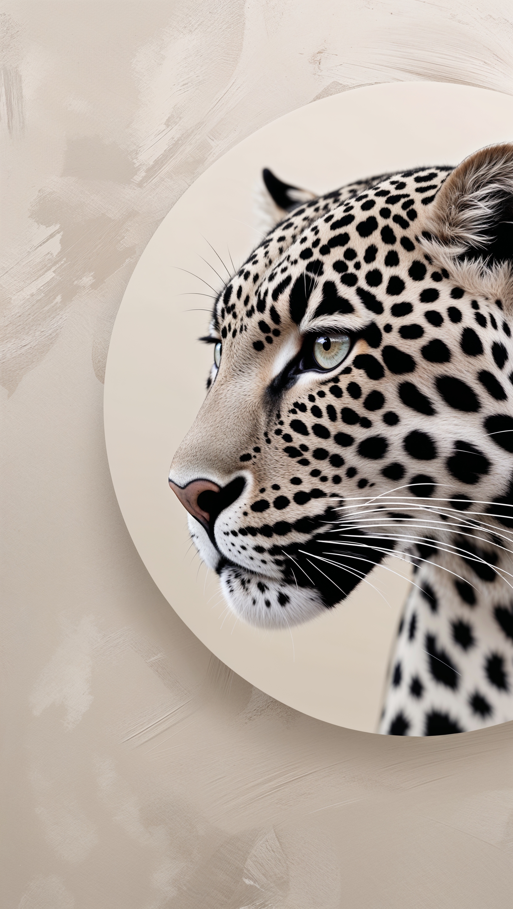 Minimalist leopard iPhone wallpaper with simple background