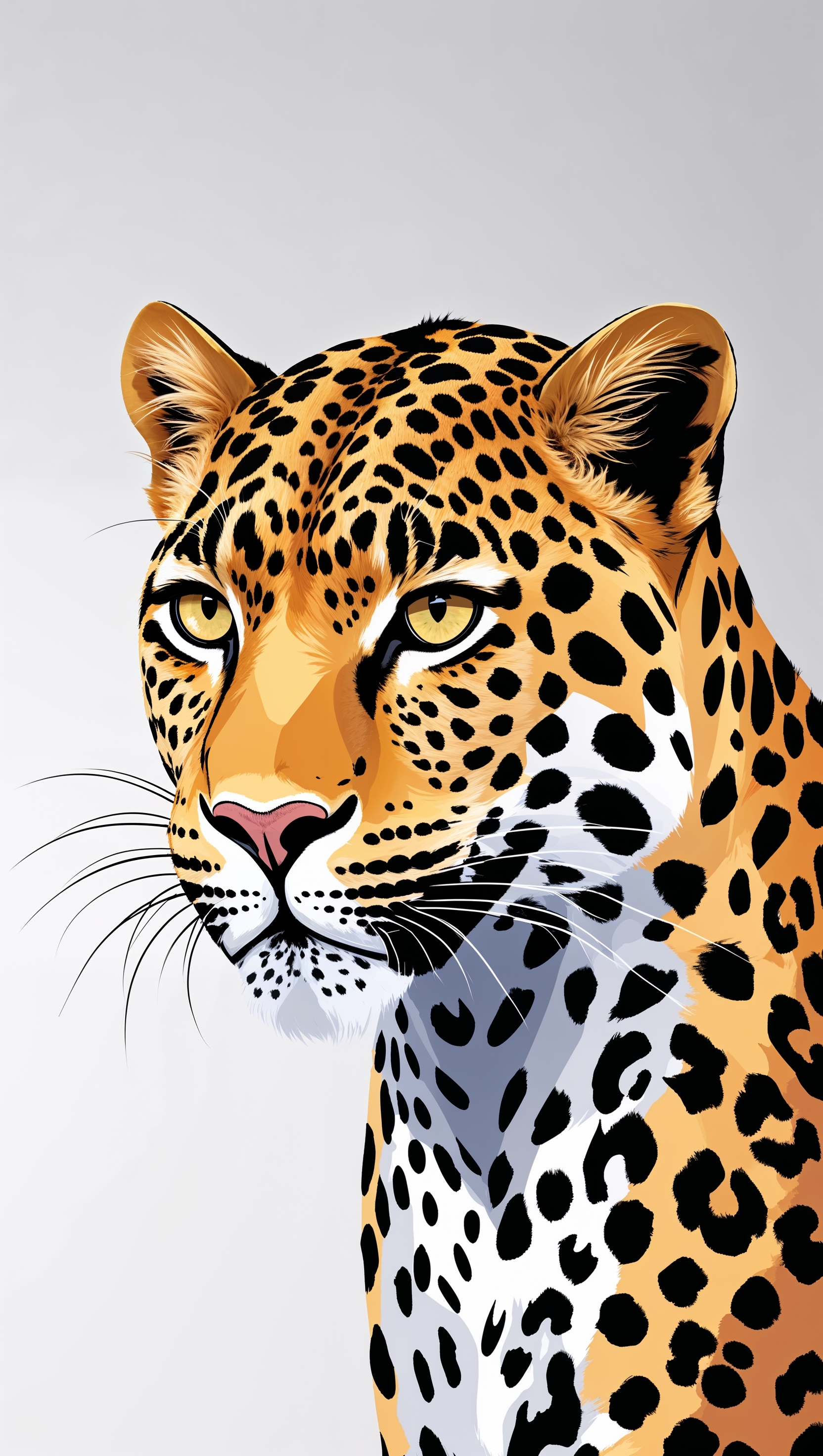 iPhone wallpaper with leopard in flat design style