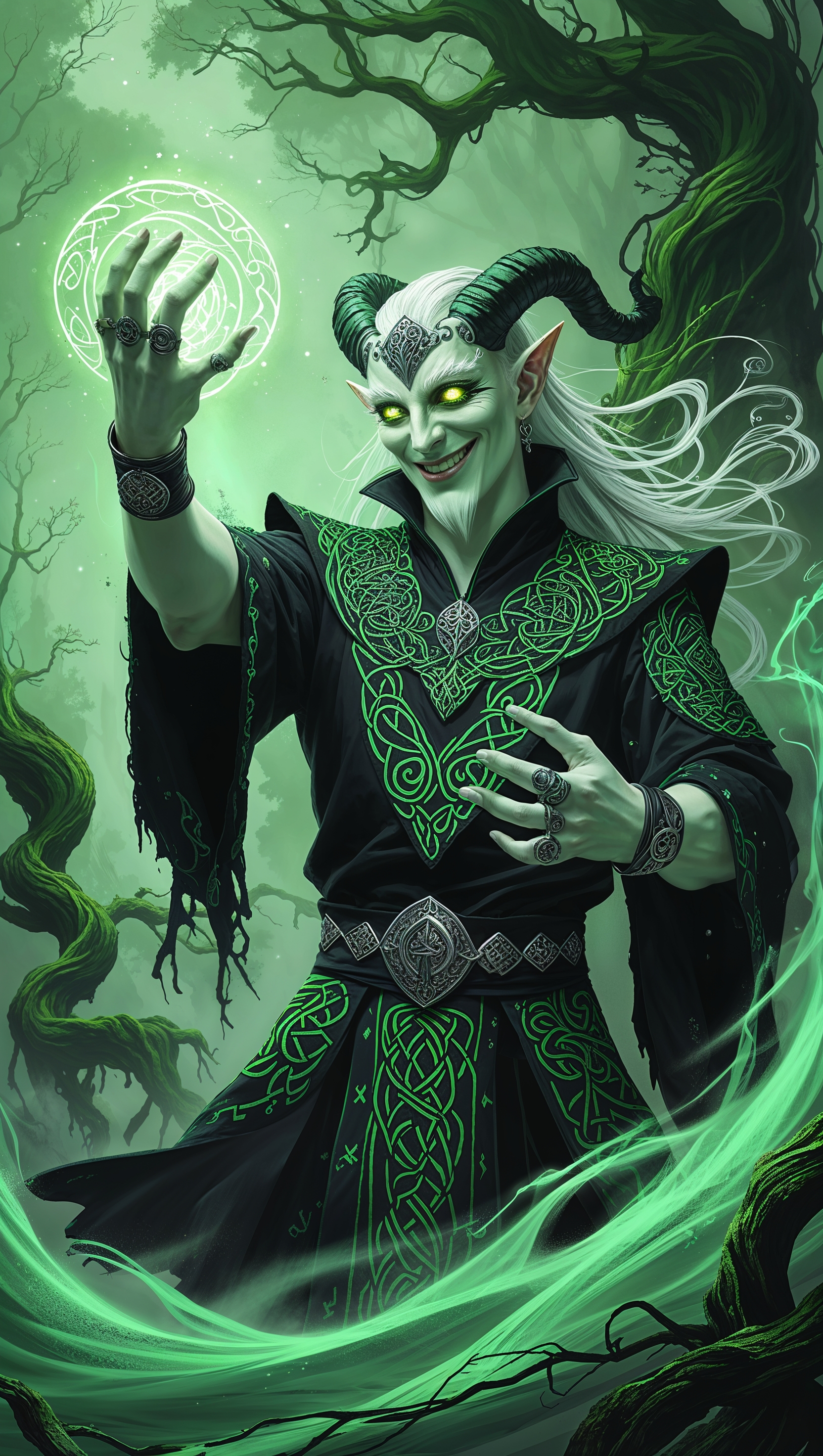Loki casting green magic