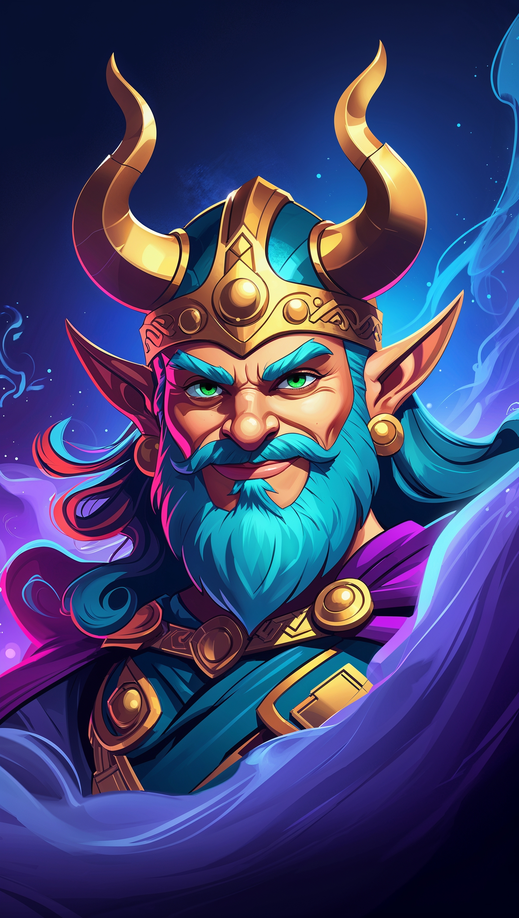 Cartoon-style Loki for iPhone wallpaper