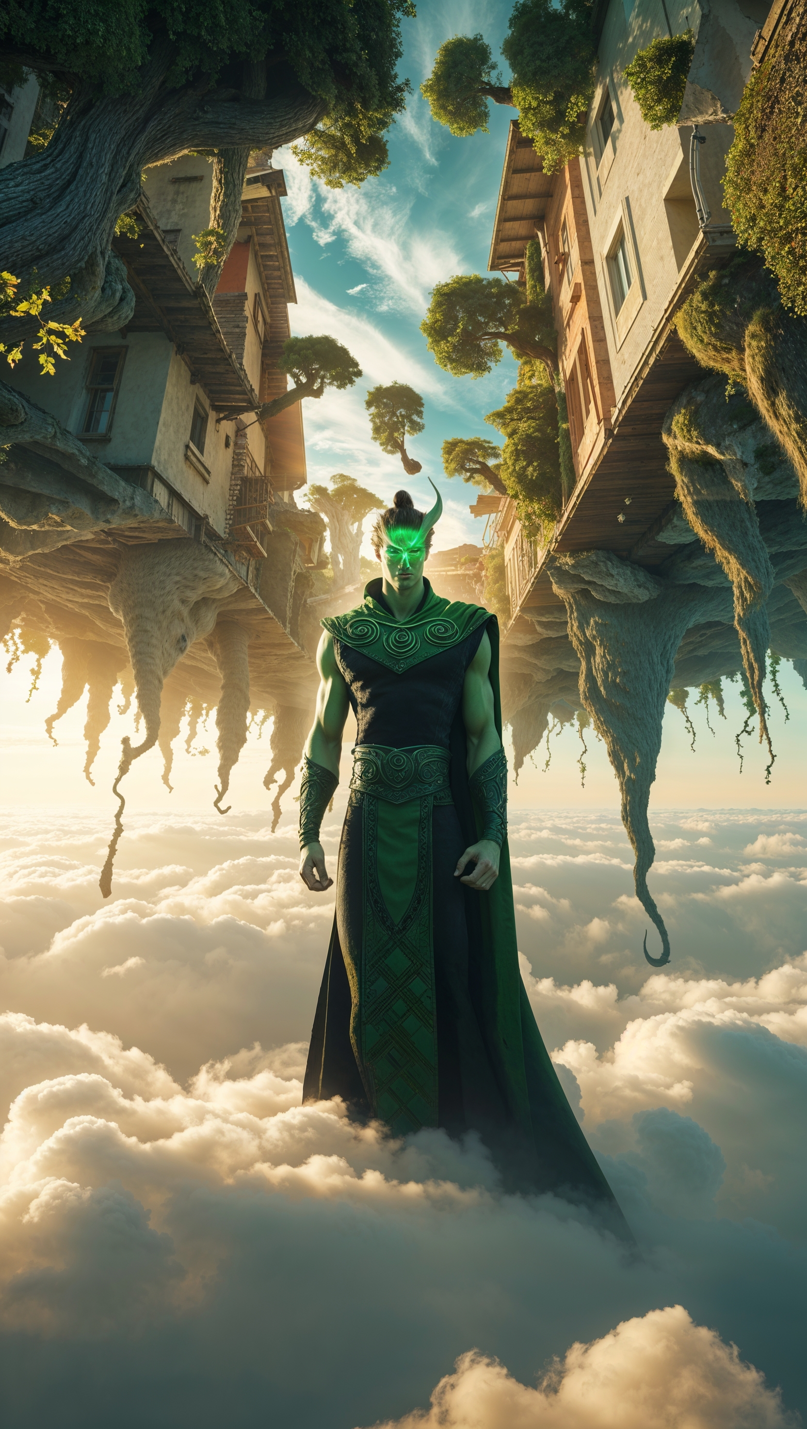 Fantasy image of Loki in an upside-down world
