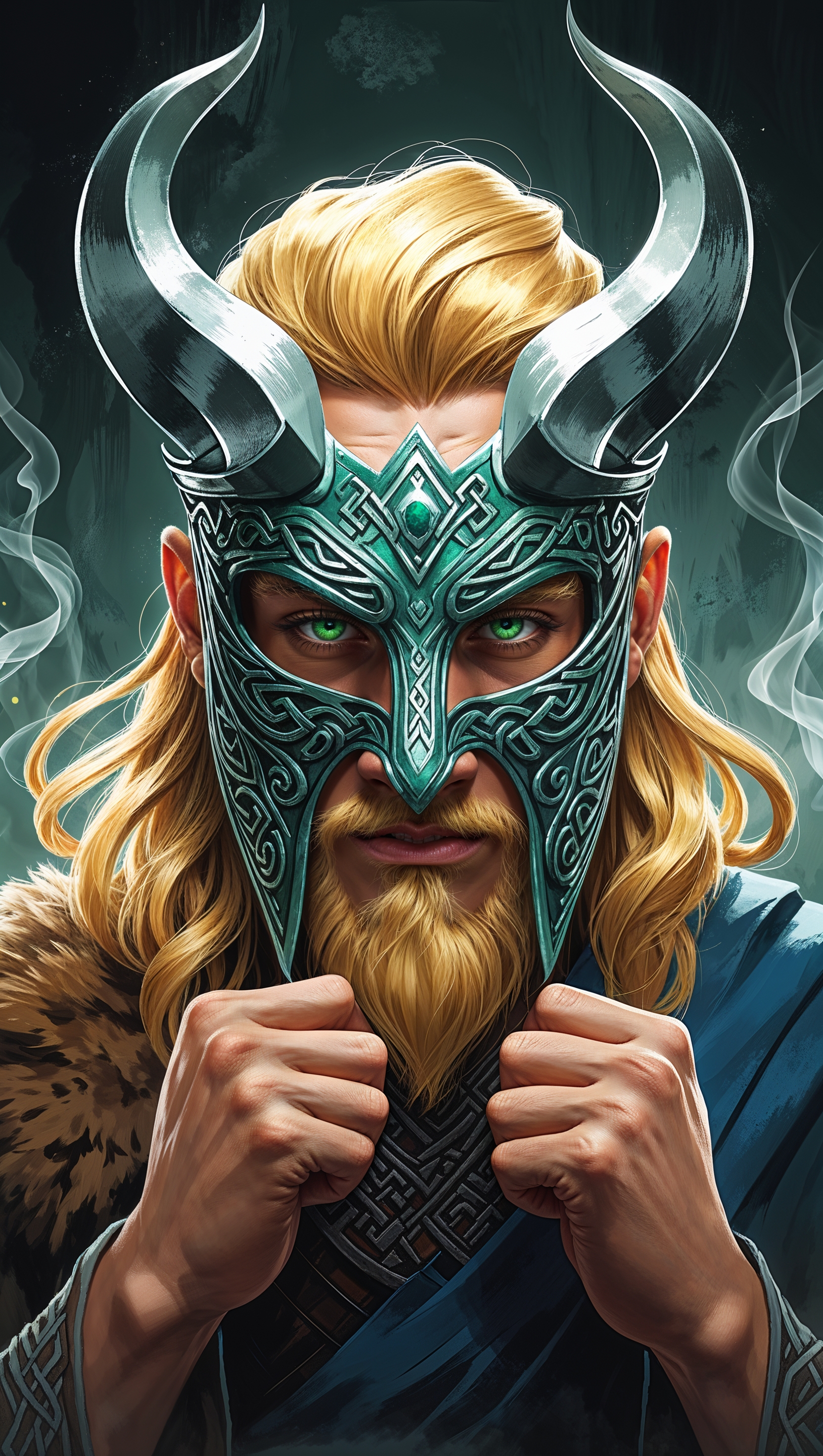 Concept art of Loki wearing a mask
