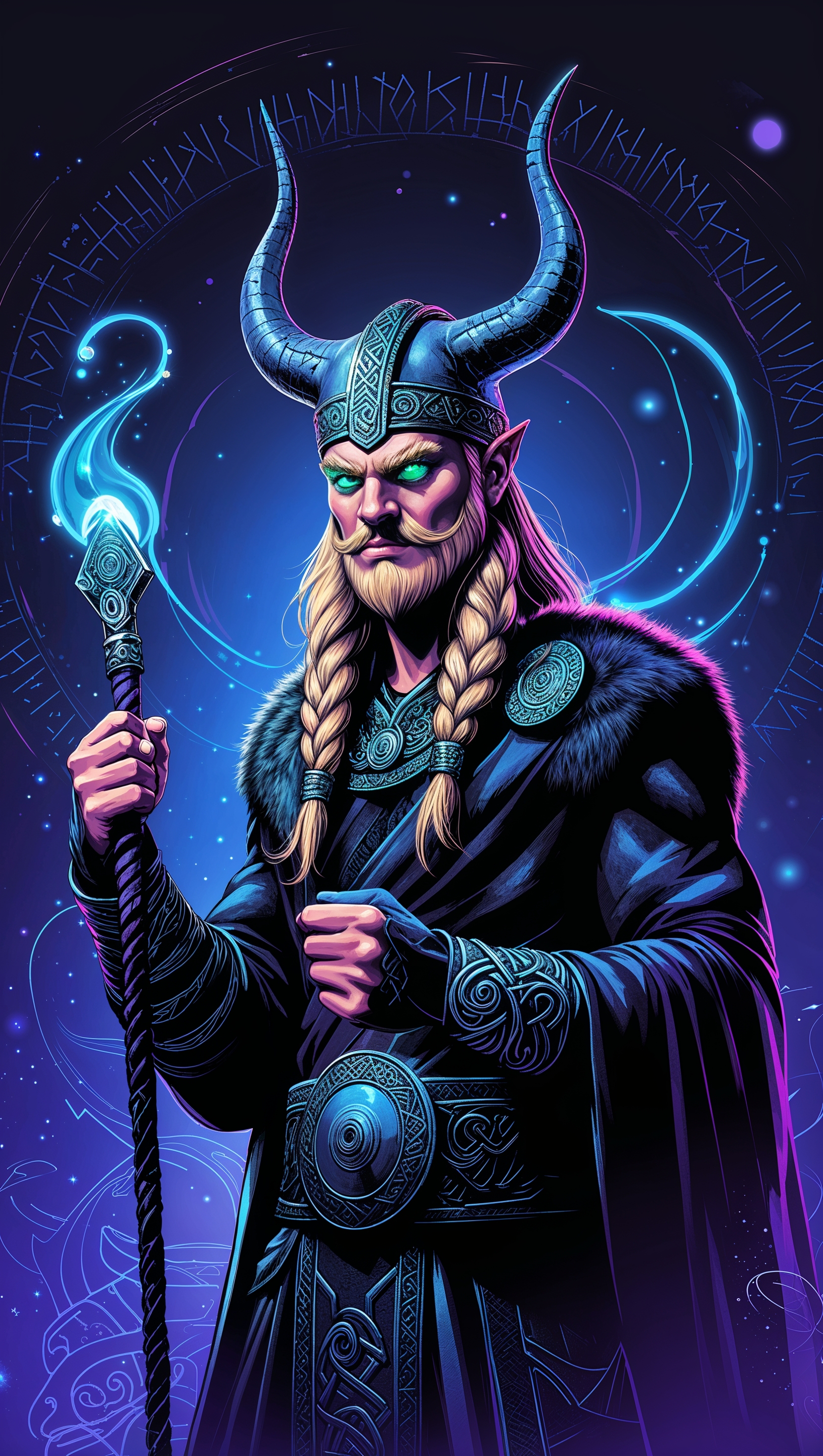 Vector illustration of Loki for iPhone wallpaper
