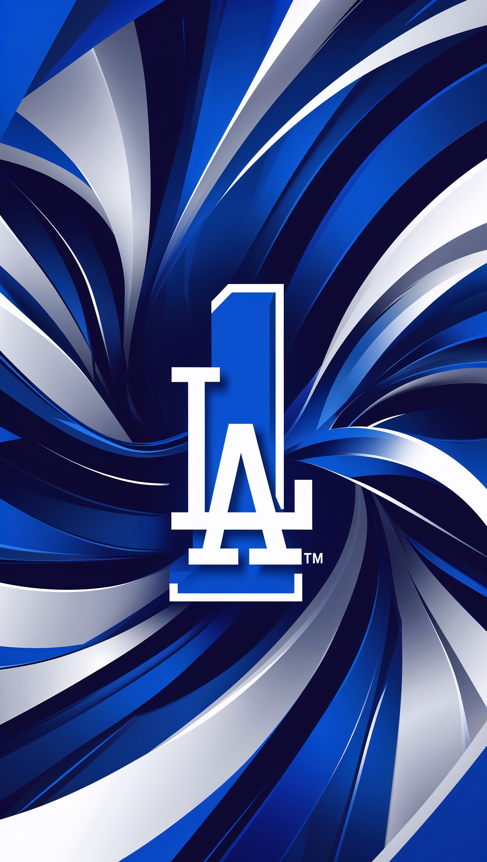 Dynamic graphic design iPhone wallpaper with Dodgers logo