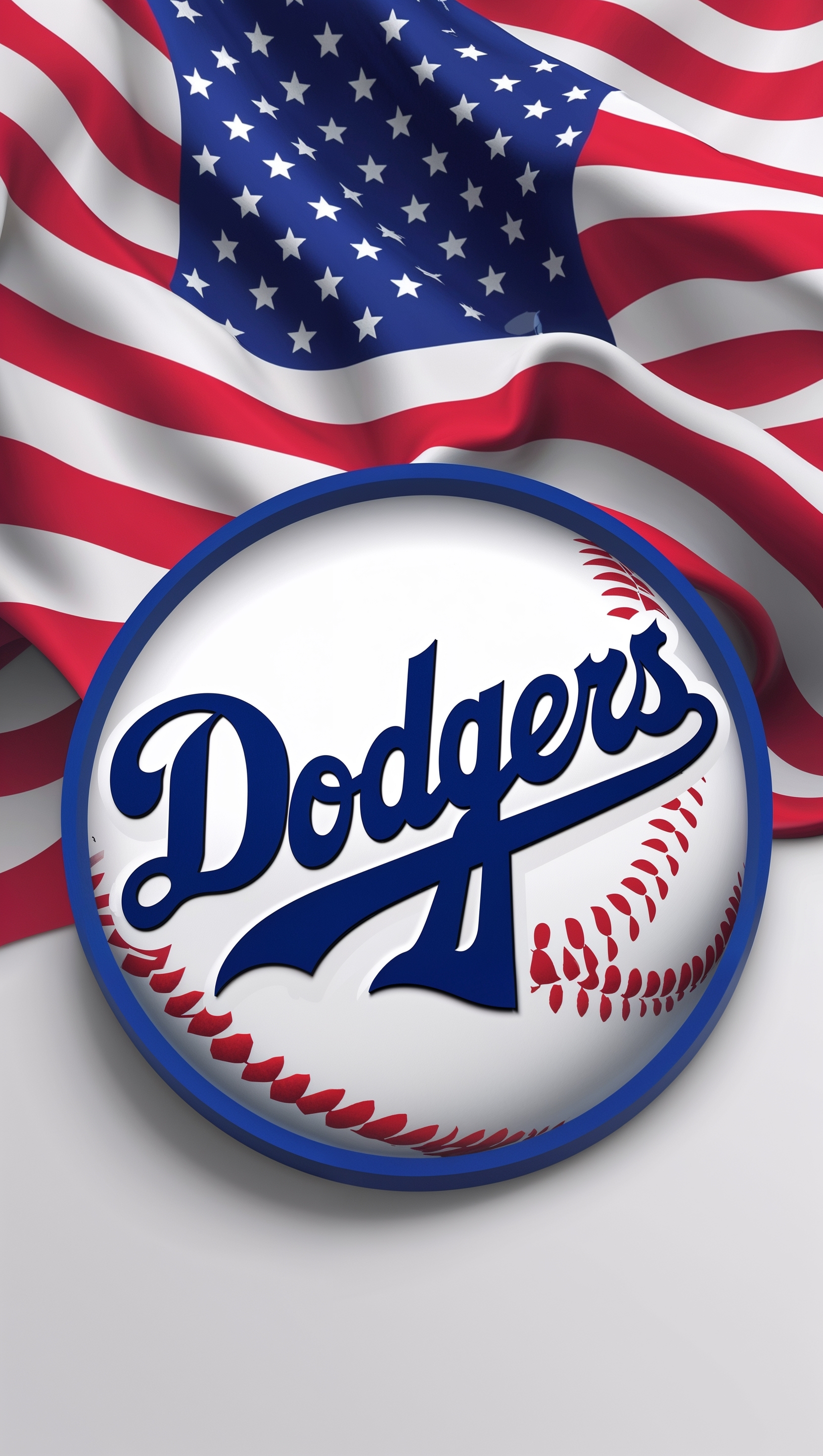 iPhone wallpaper with American flag and Dodgers logo