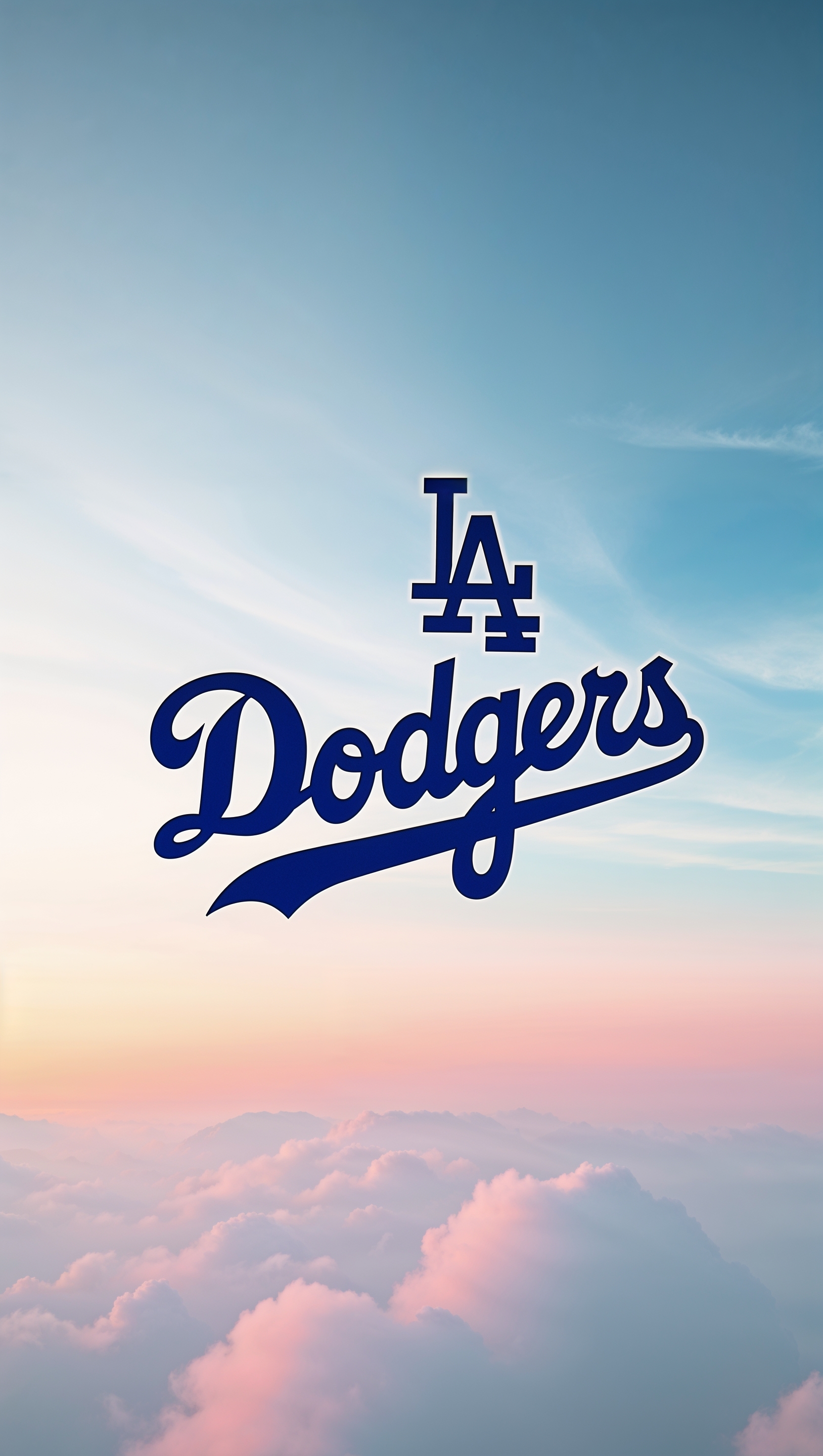 iPhone wallpaper with sky background and Dodgers logo