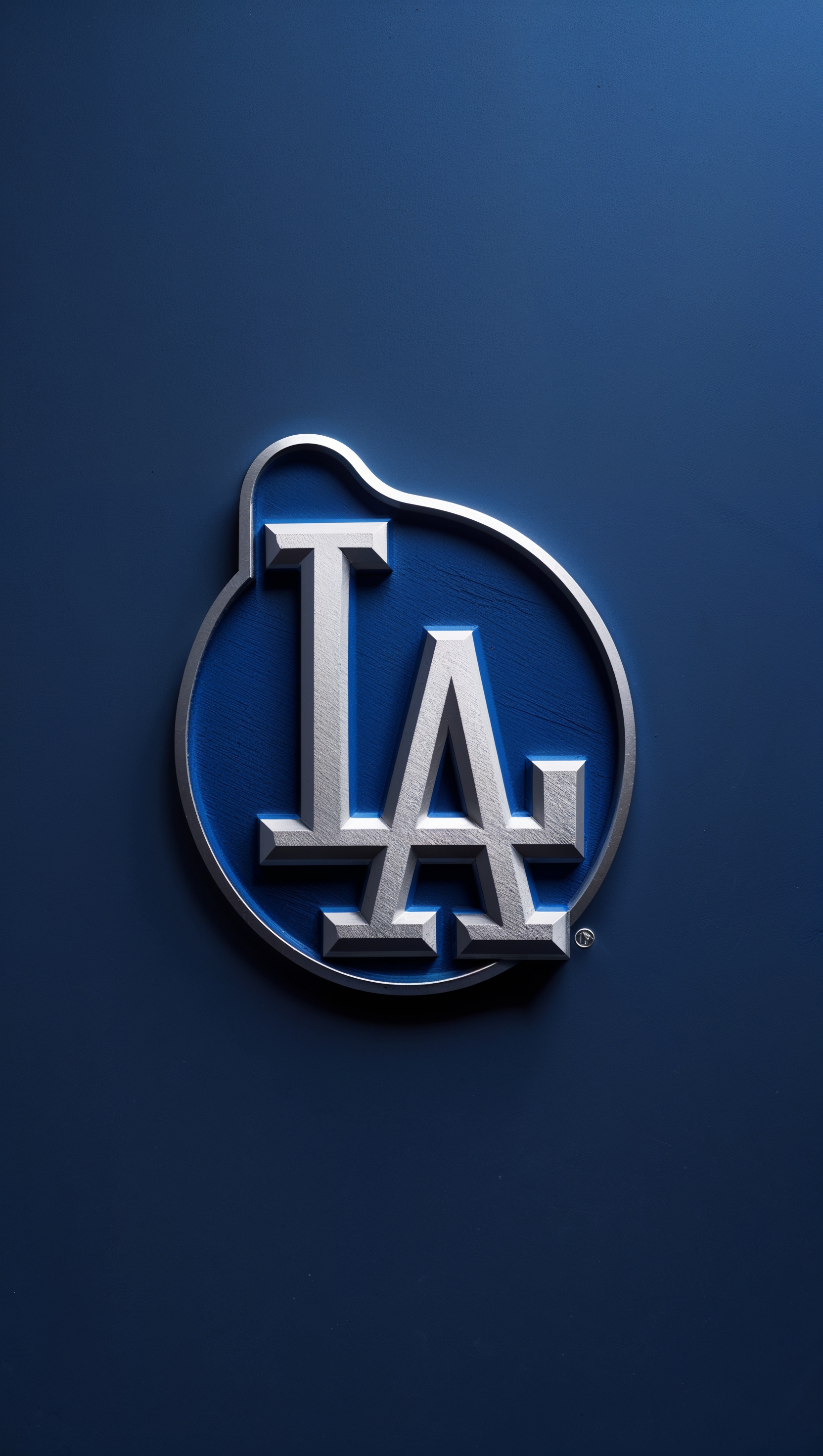Matte background iPhone wallpaper with embossed Dodgers logo