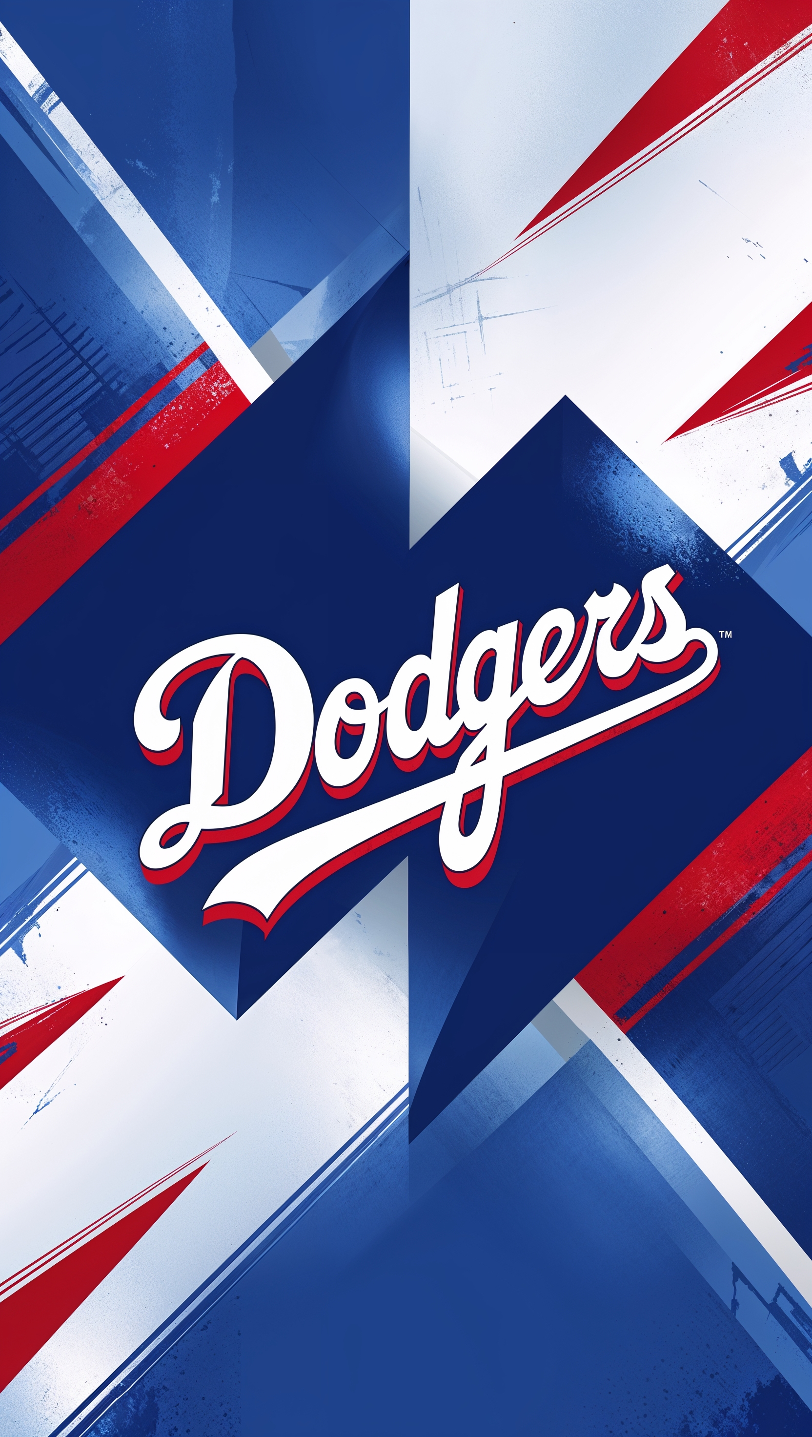 iPhone wallpaper combining blue, white, and red with Dodgers logo