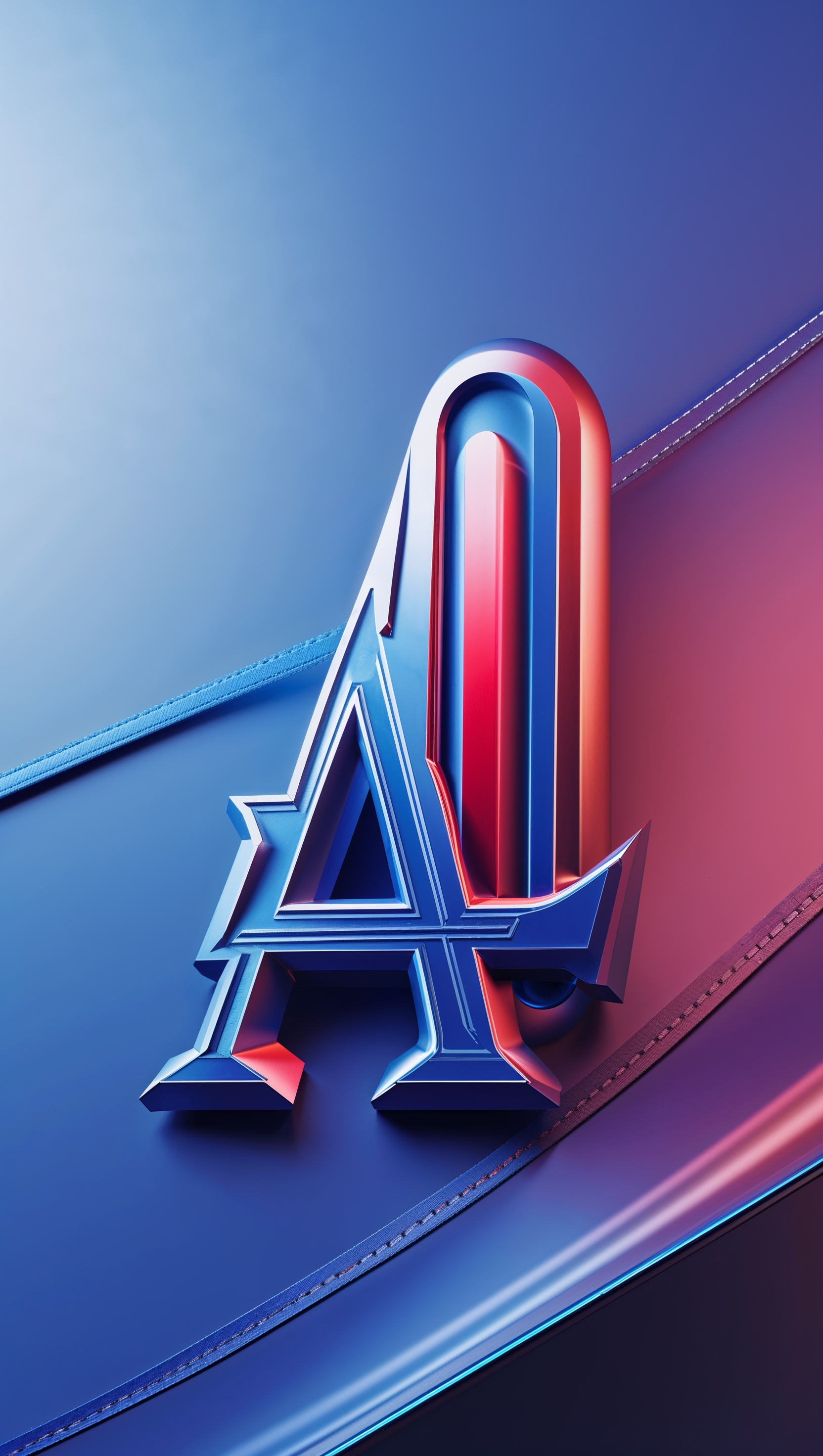 3D design iPhone wallpaper of Los Angeles Dodgers logo