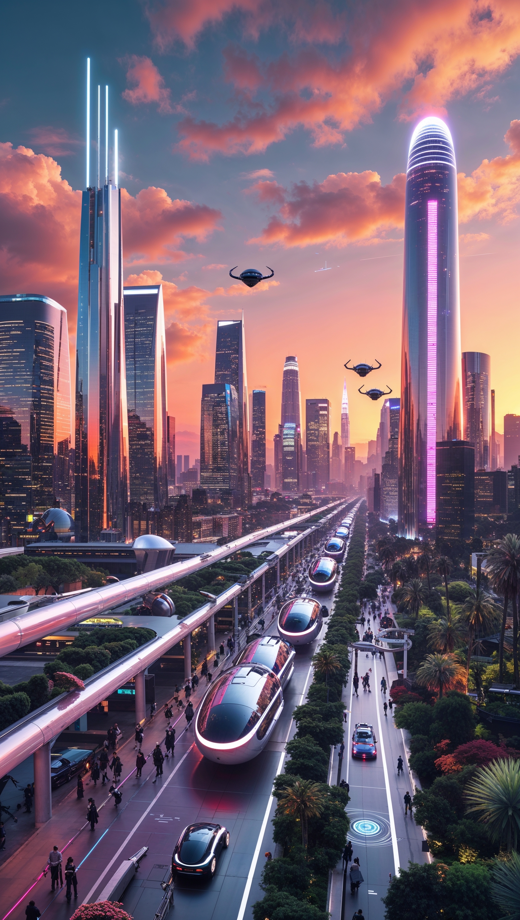 Futuristic version of Los Angeles