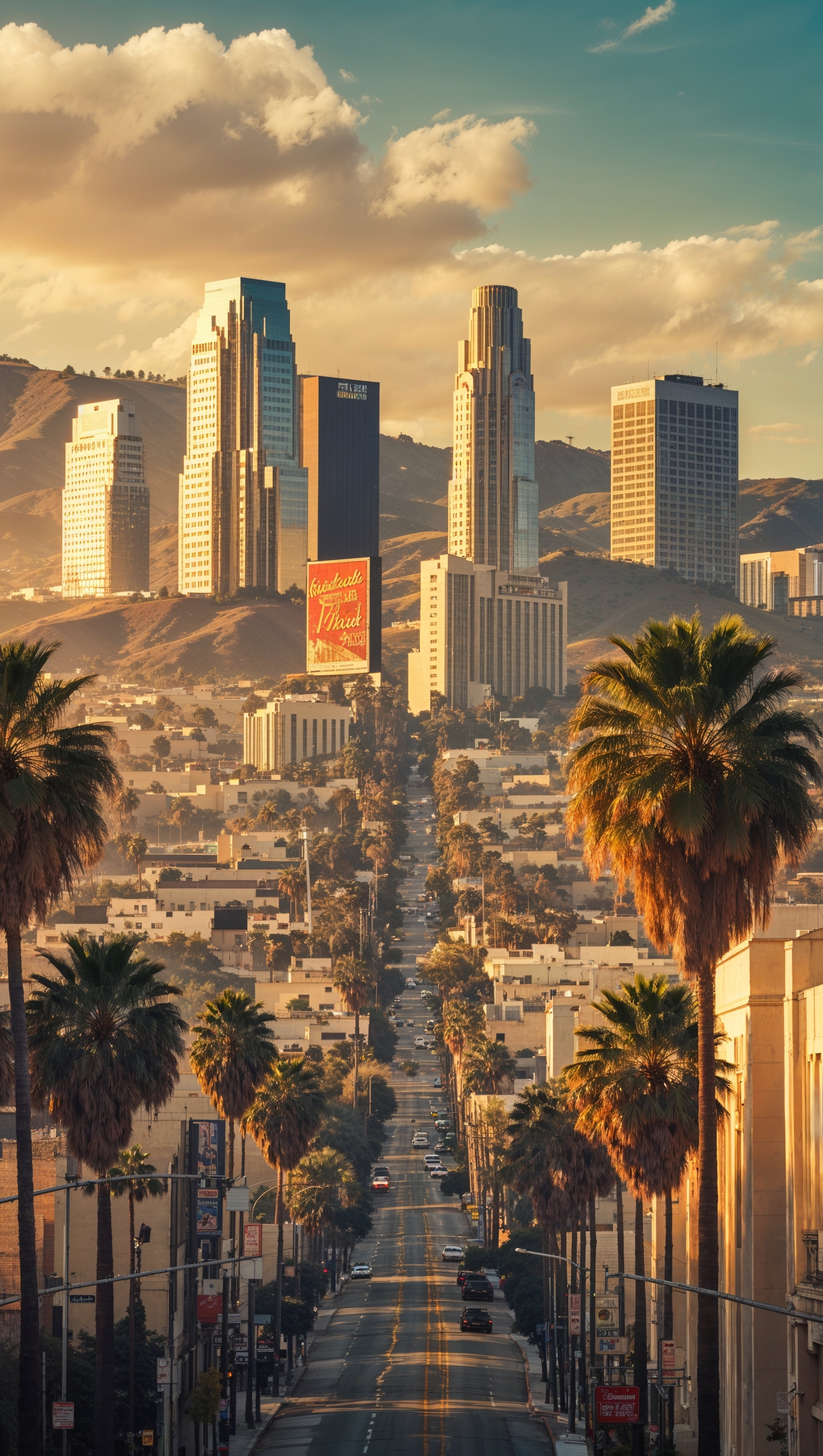 Los Angeles in cinematic Hollywood style