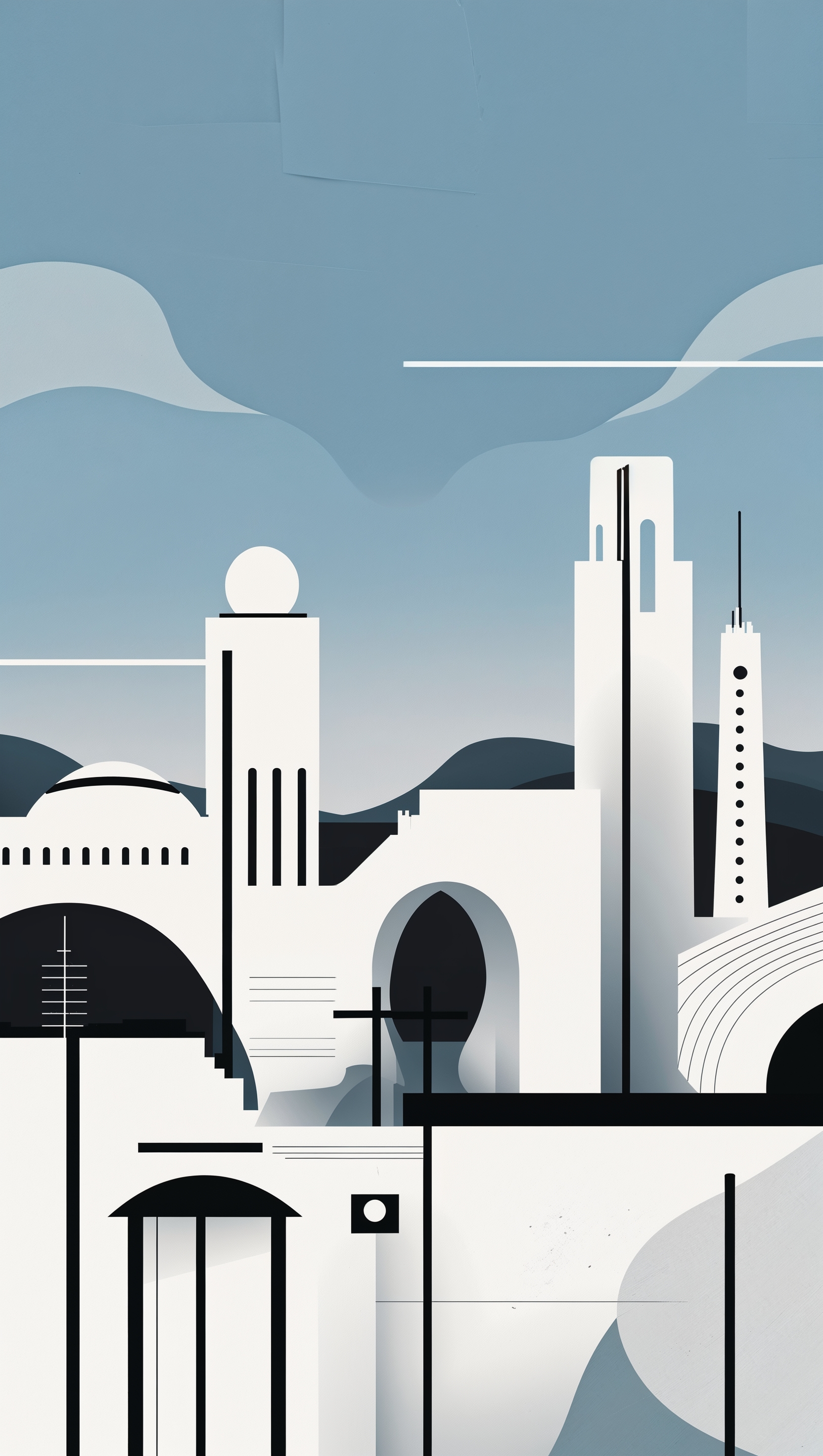 Los Angeles in minimalistic art style