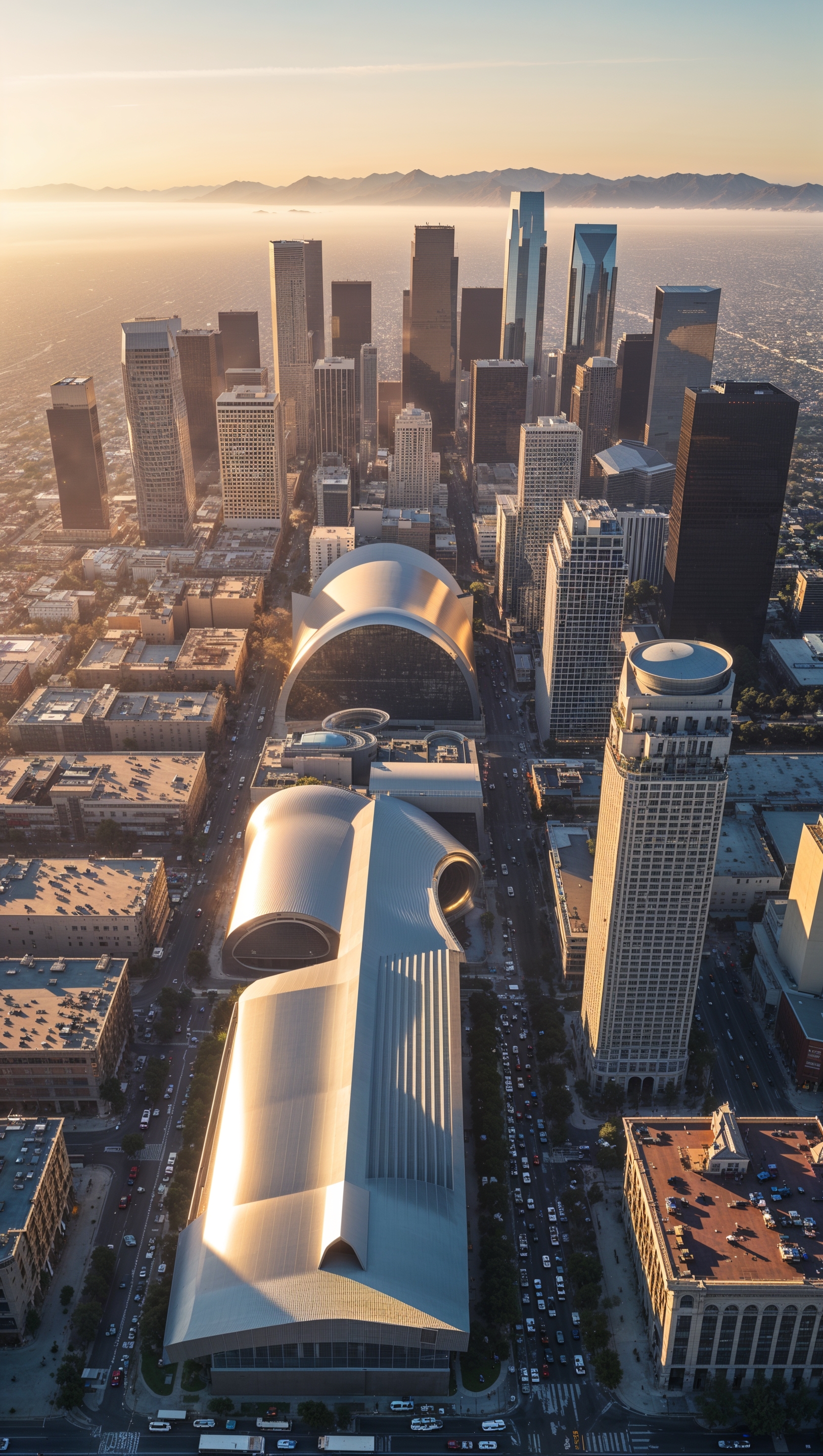 Aerial view of downtown Los Angeles