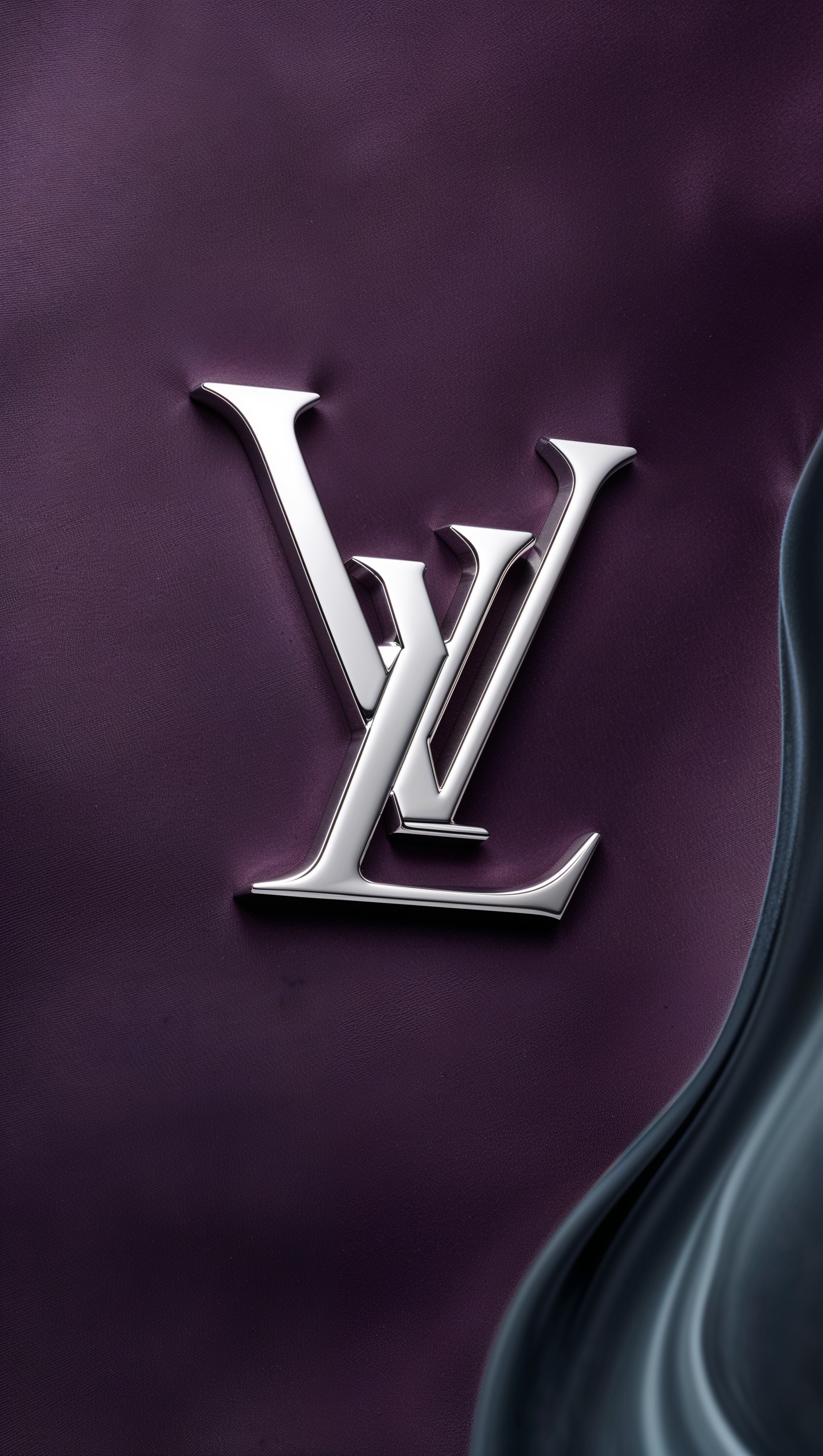 Velvet texture design with silver LV logo