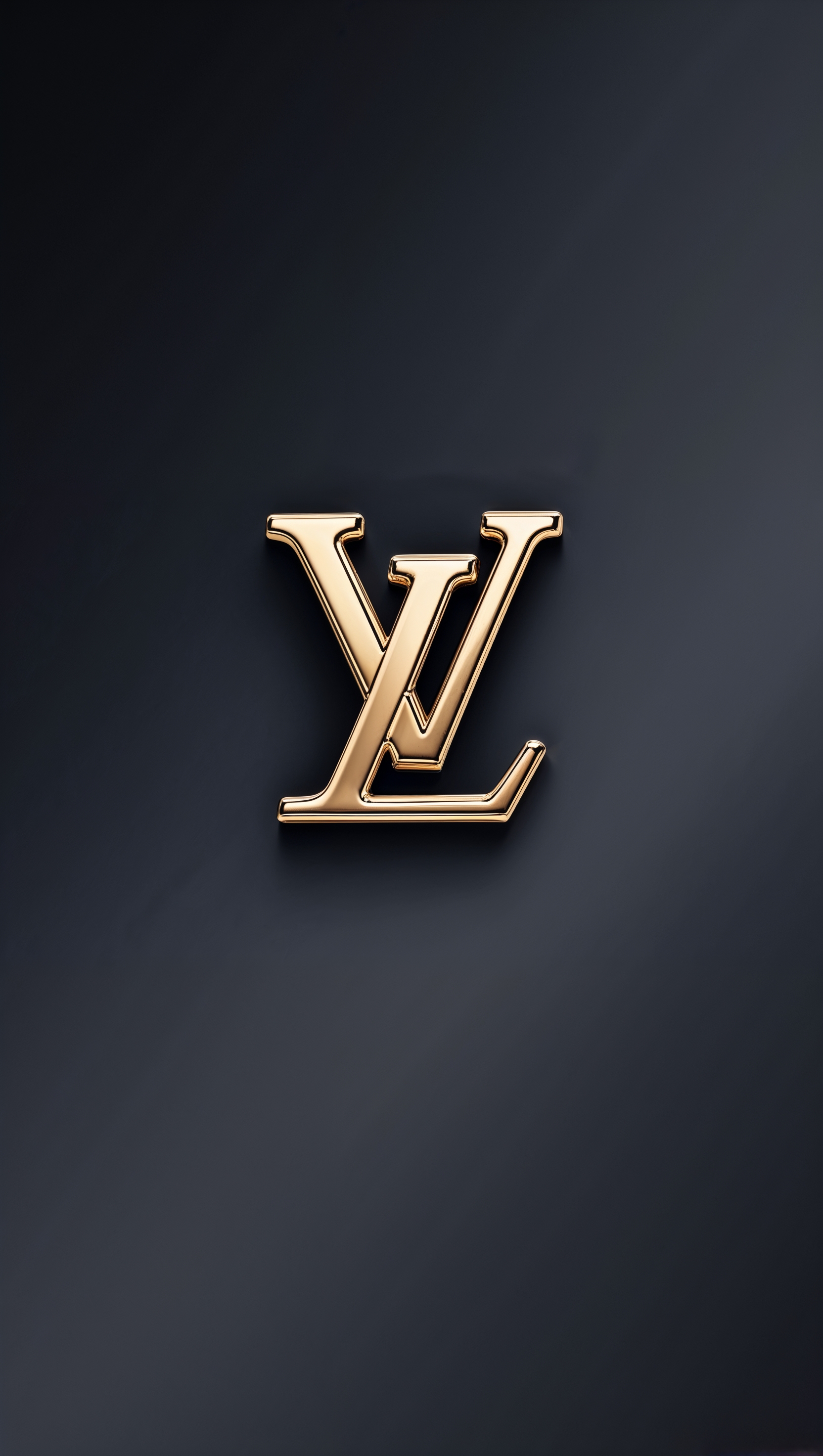 Shadowed background with black and gold LV logo
