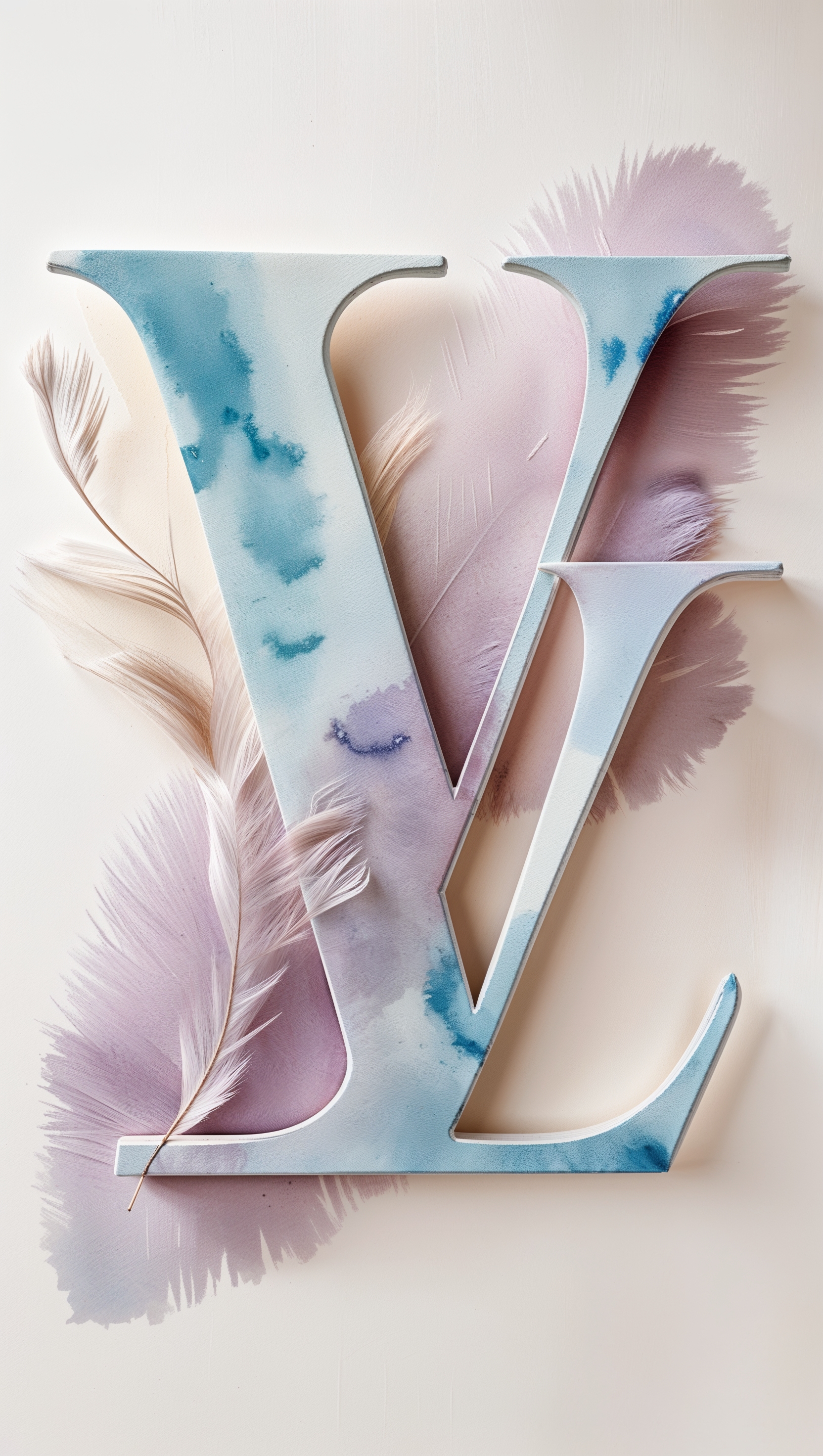 Watercolor effect design with LV letters