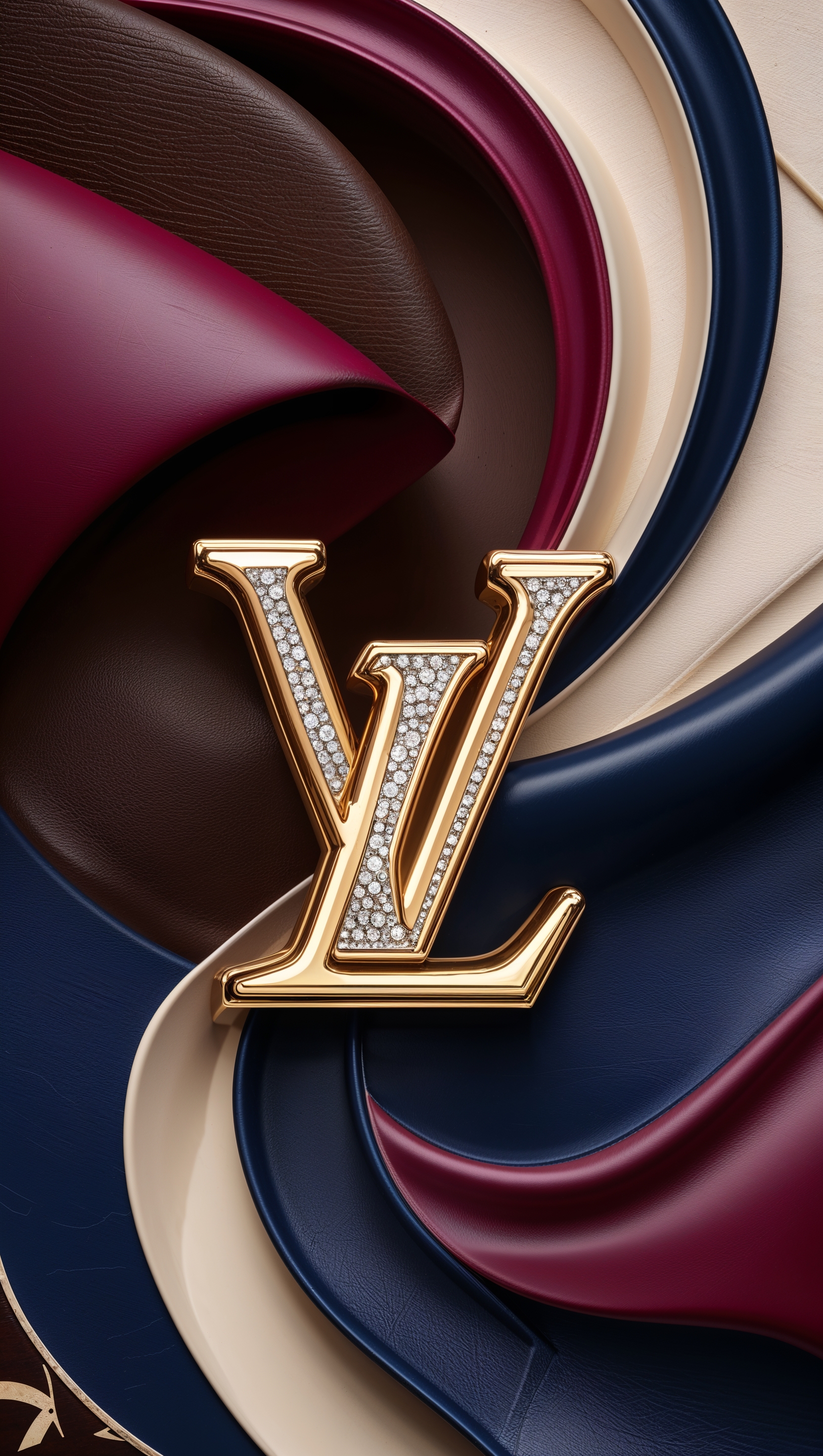 Abstract design with luxury colors and Louis Vuitton logo