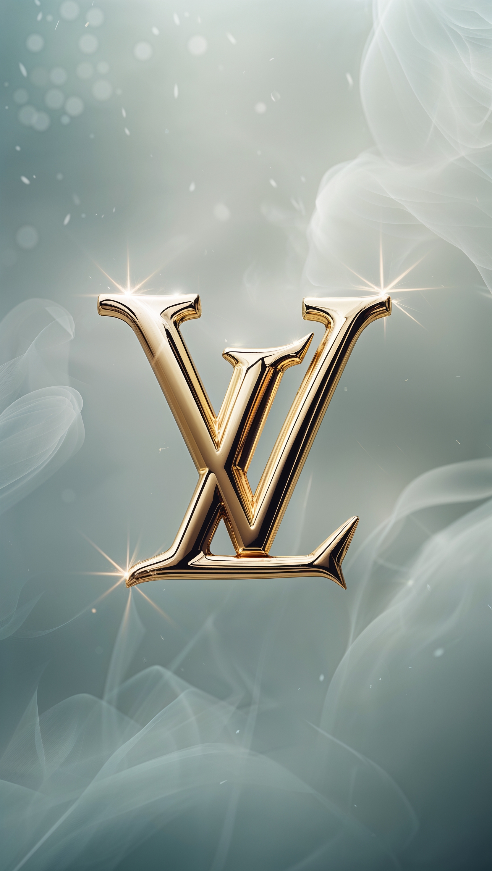 Background with misty effects and golden LV logo