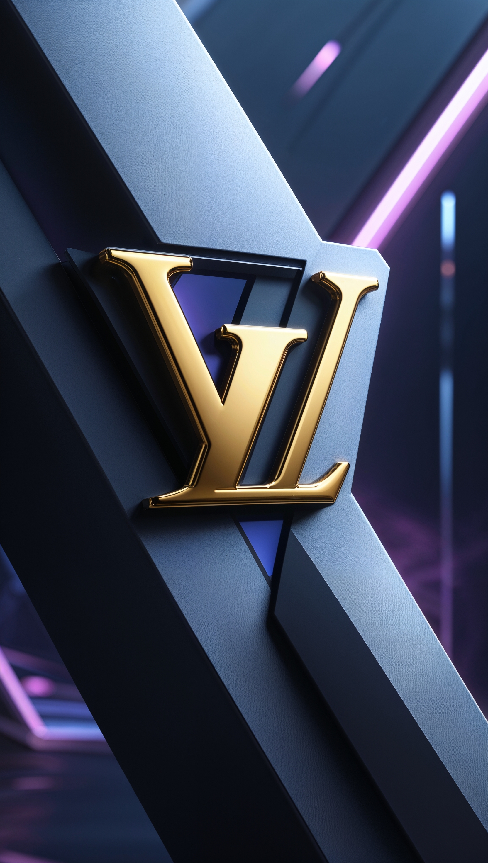 Industrial and metallic design with Louis Vuitton logo