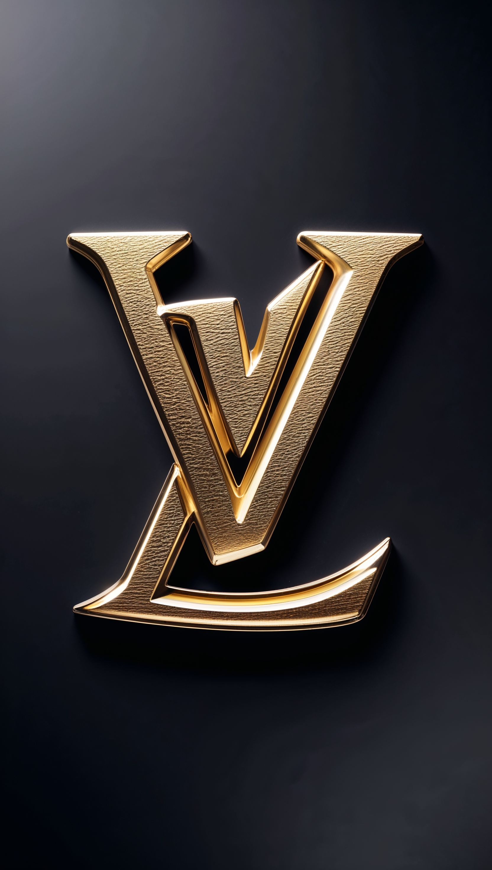 3D LV logo design on a dark background