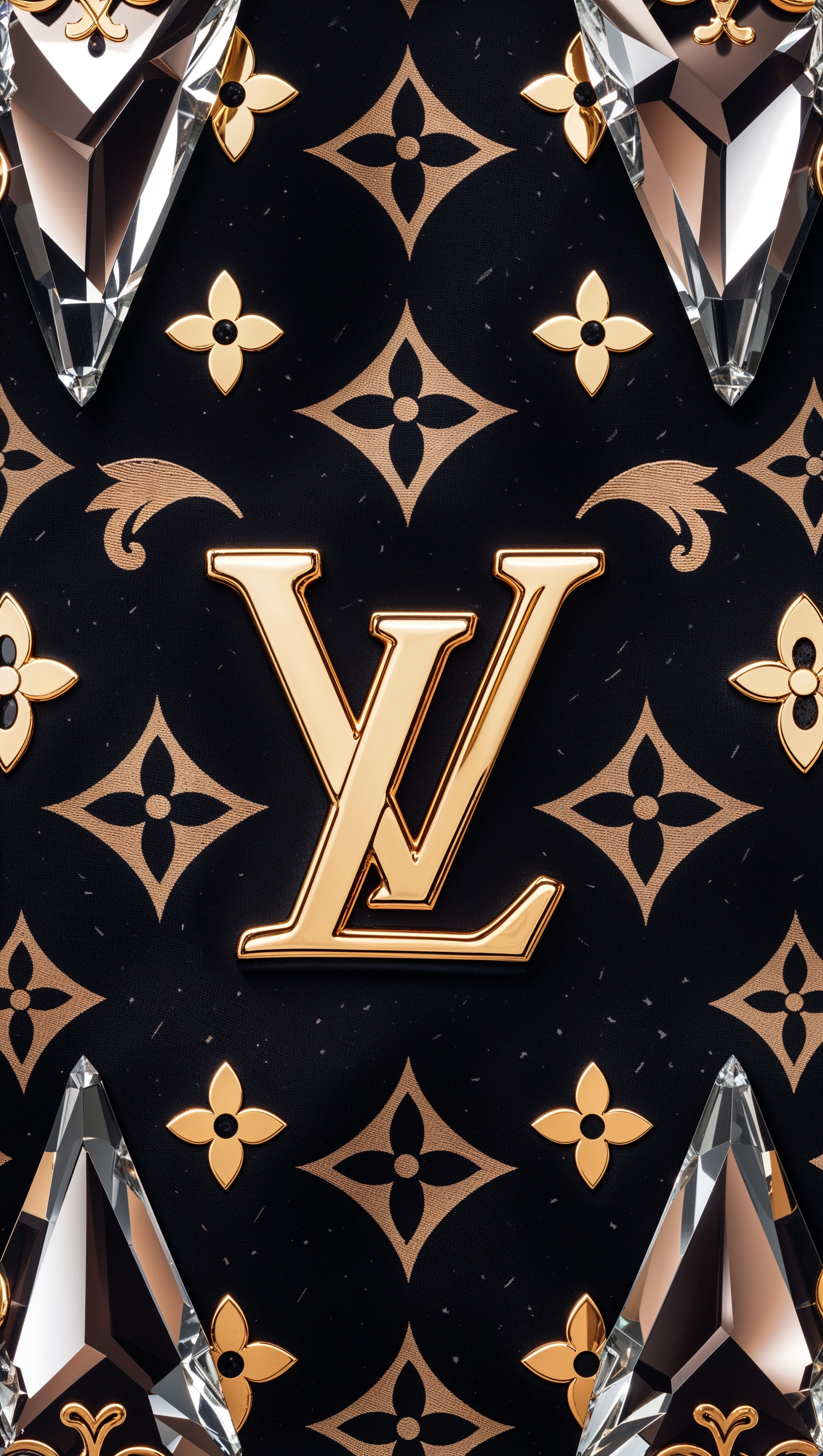 Crystal effect background with Louis Vuitton patterns