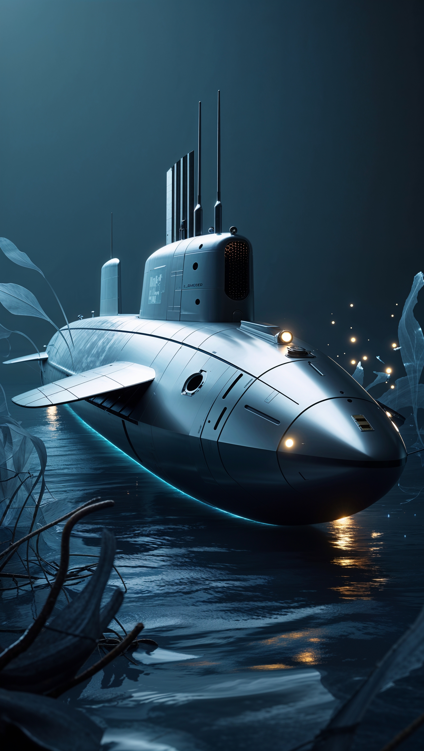 iPhone wallpaper with the design of an advanced submarine
