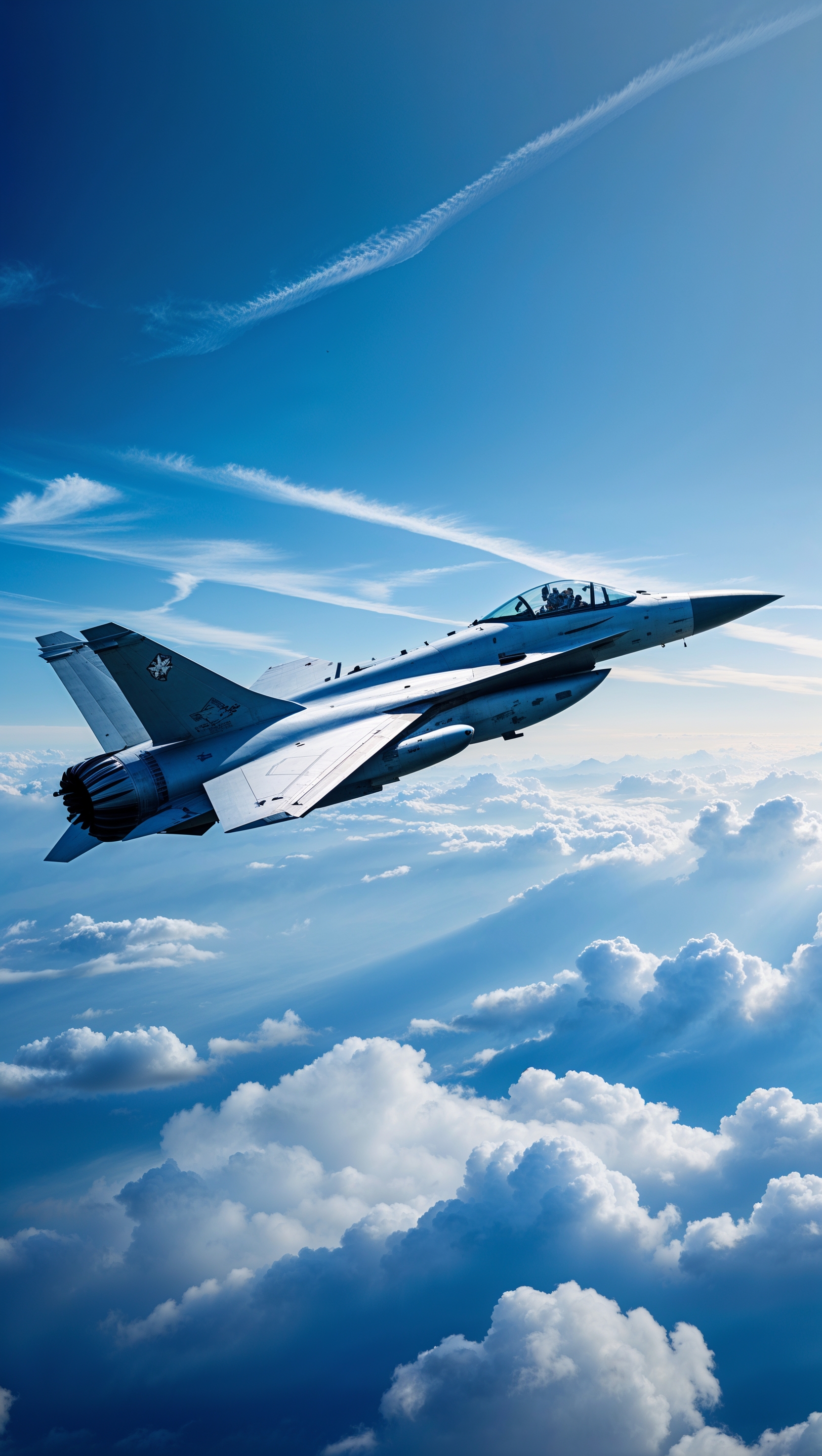 iPhone wallpaper with a marine fighter jet in the sky